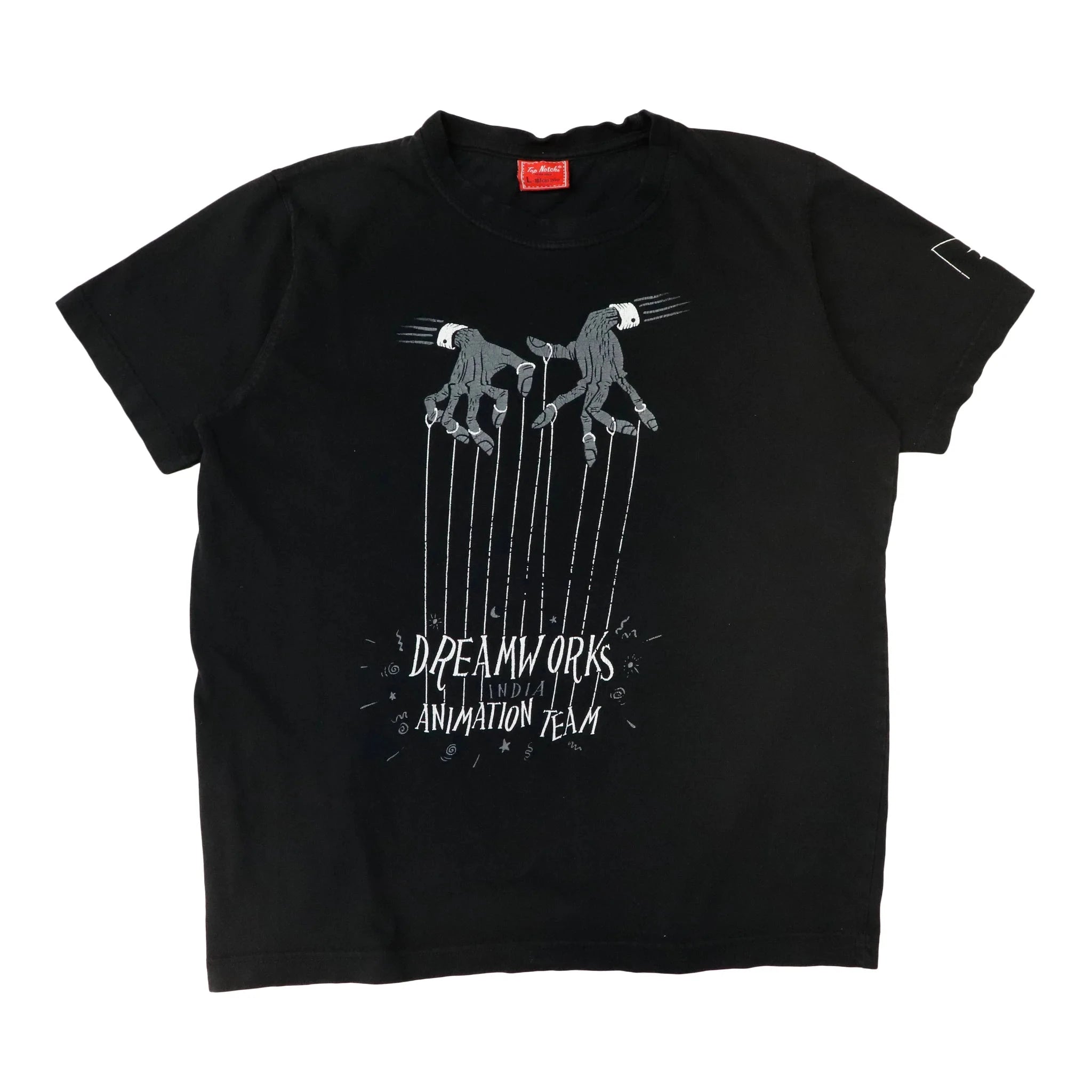 Vintage Dreamworks Animation Team India Black T-Shirt L disney Ché 