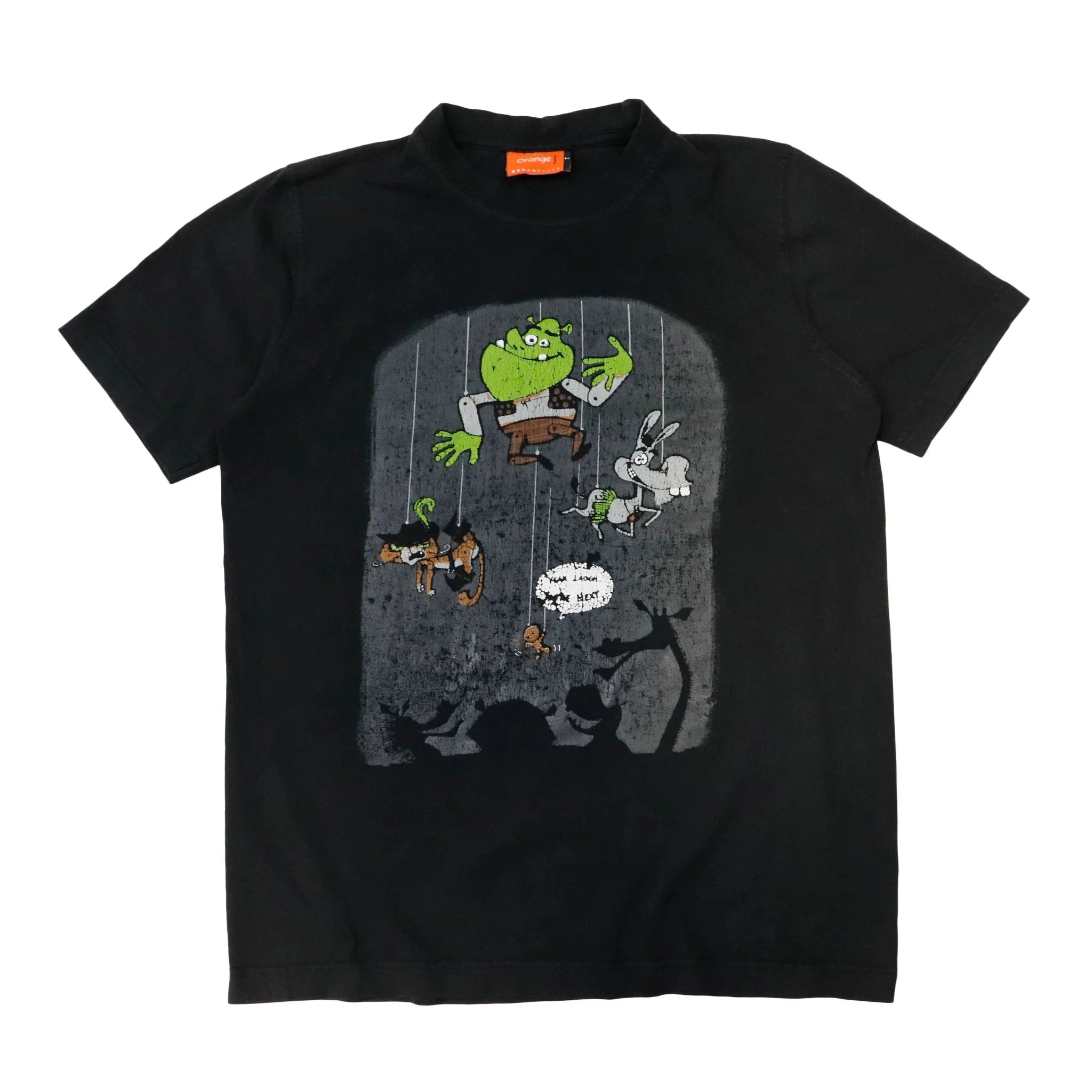 Vintage Dreamworks Shrek Animation Team Black T-Shirt Size M disney Jardin des Orangers 