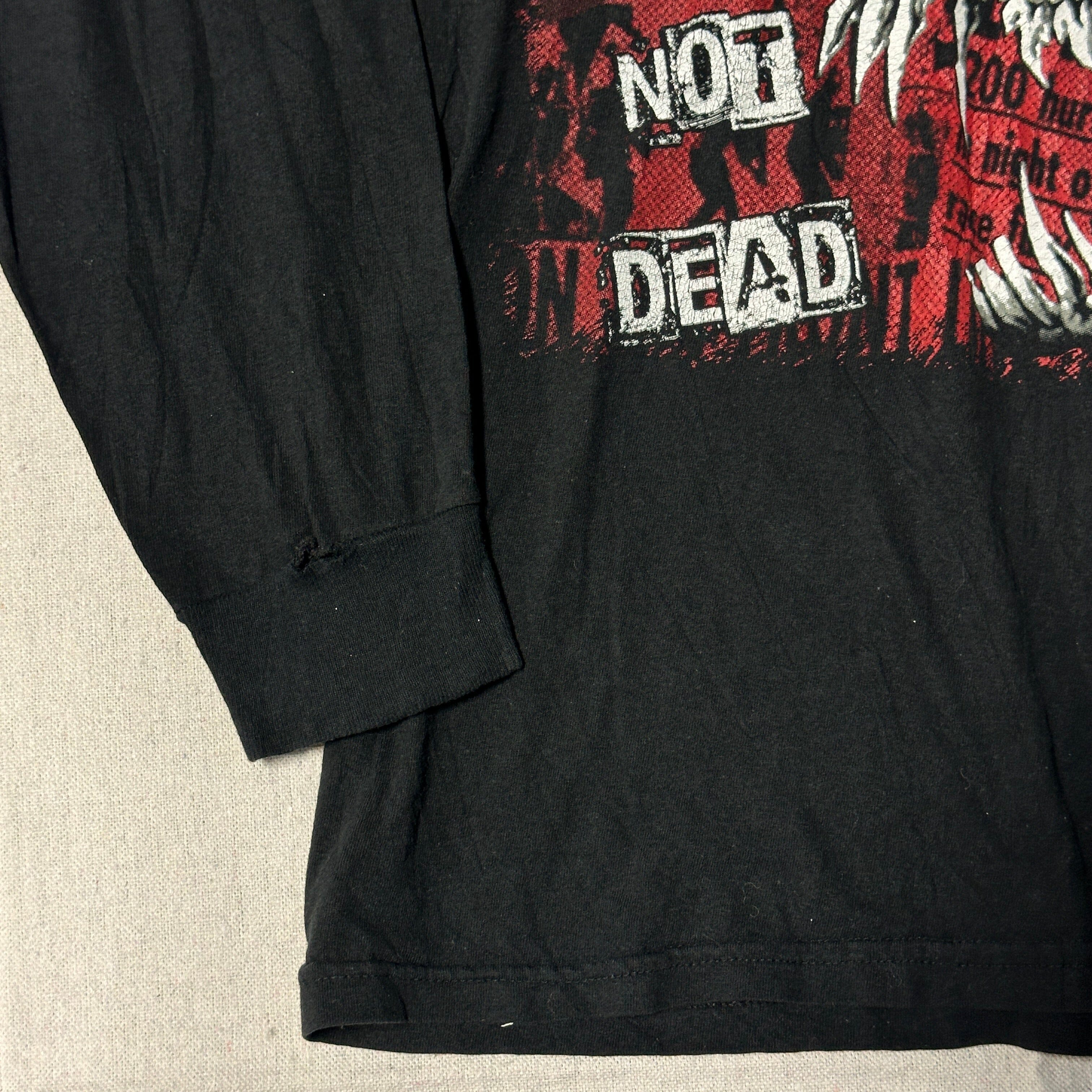 Vintage Exploited Punk Graphic Hooded Long Sleeve Shirt Size L 80s FAIF.CA 