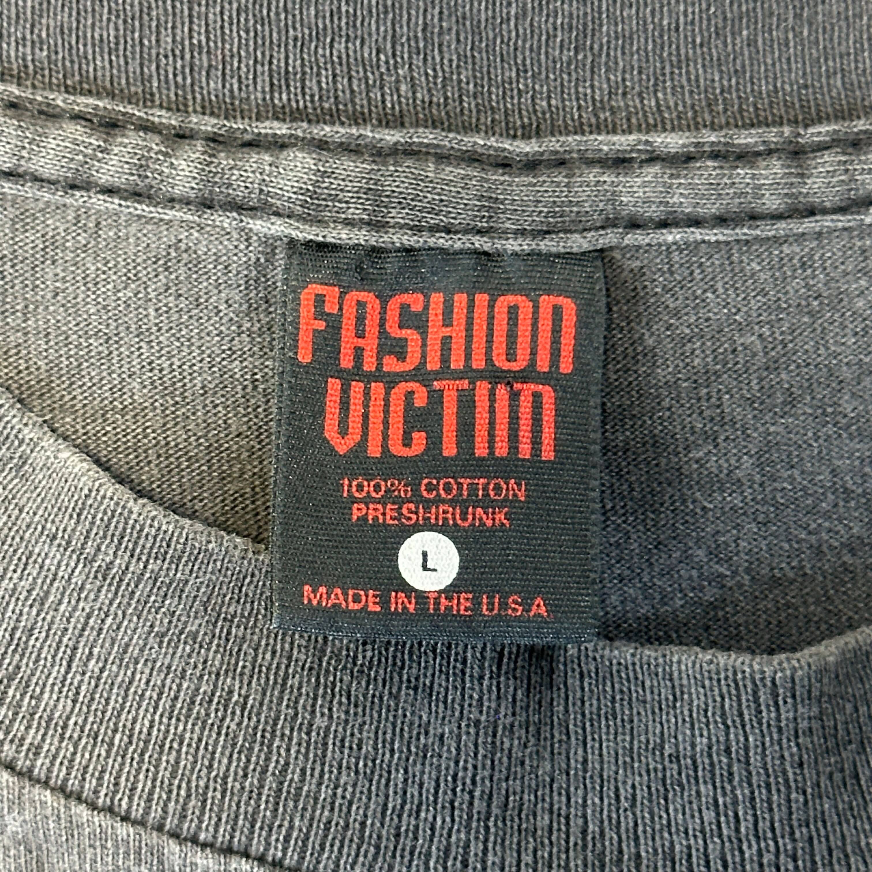 Vintage Fashion Victim Skeleton Bar Graphic T-Shirt Size L FAIF.CA 