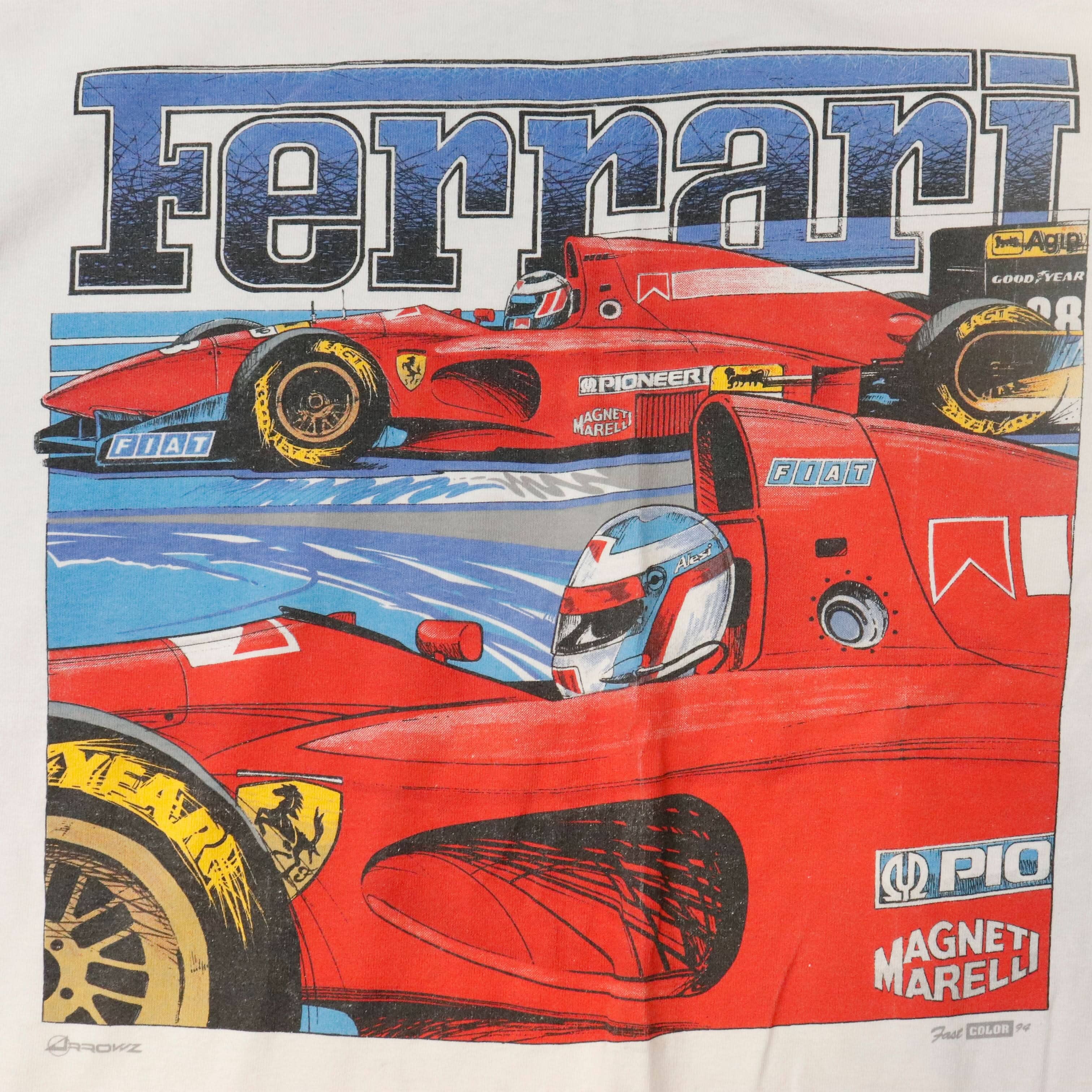 Vintage Ferrari Formula 1 Race Car Graphic T-Shirt Size XL 90s FAIF.CA 