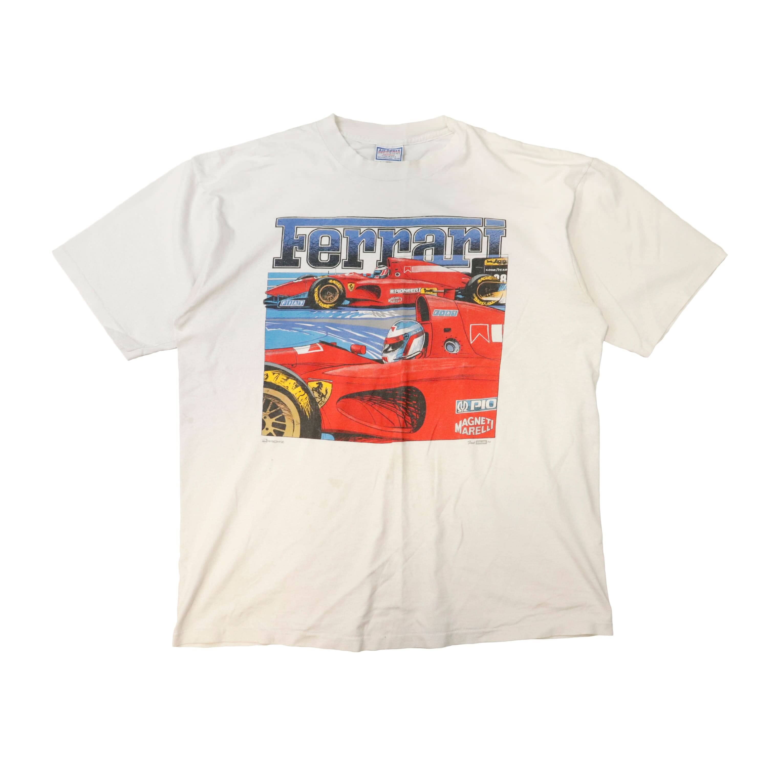 Vintage Ferrari Formula 1 Race Car Graphic T-Shirt Size XL 90s FAIF.CA 