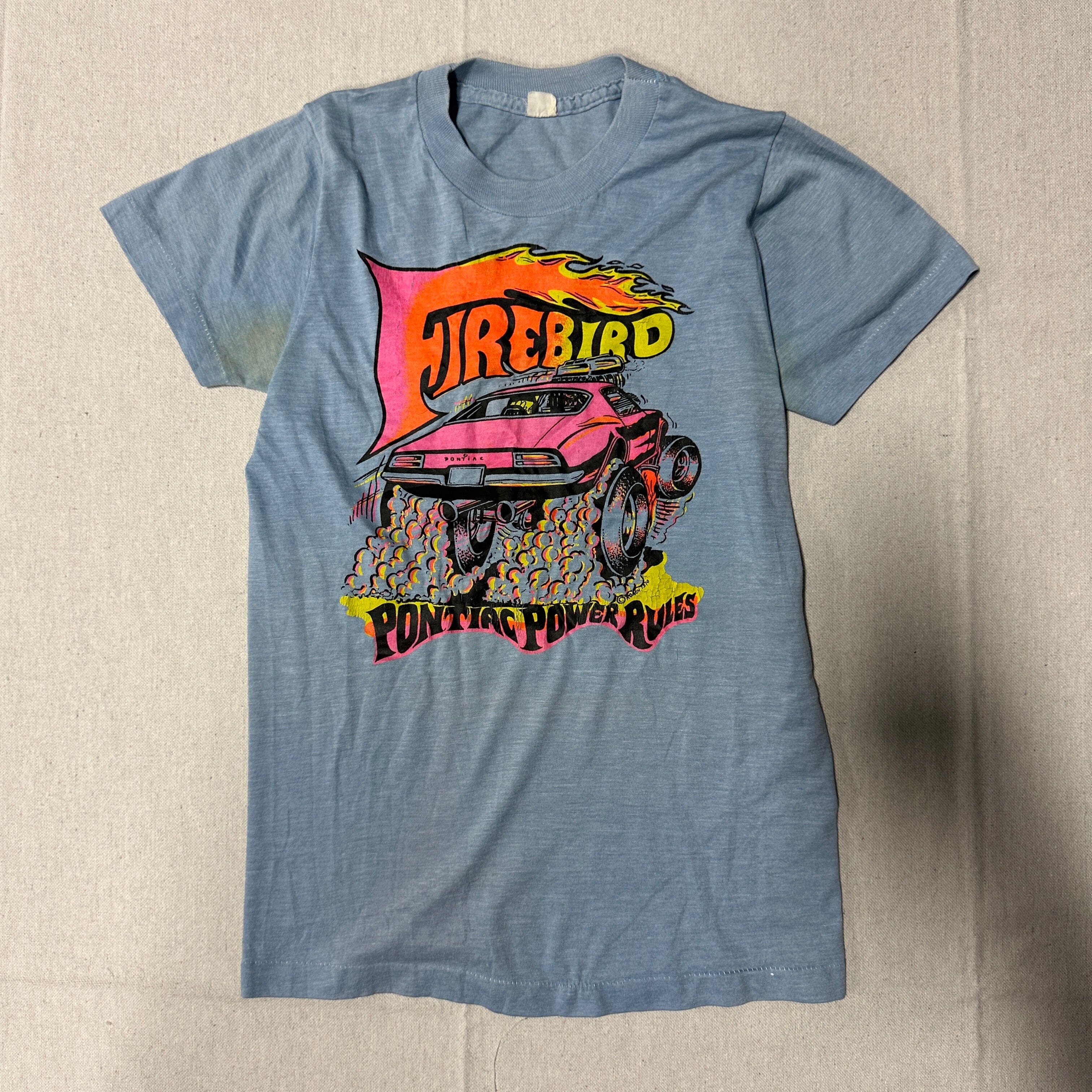 Vintage Firebird Pontiac Power Rules Graphic Car T-shirt Size Small FAIF.CA 