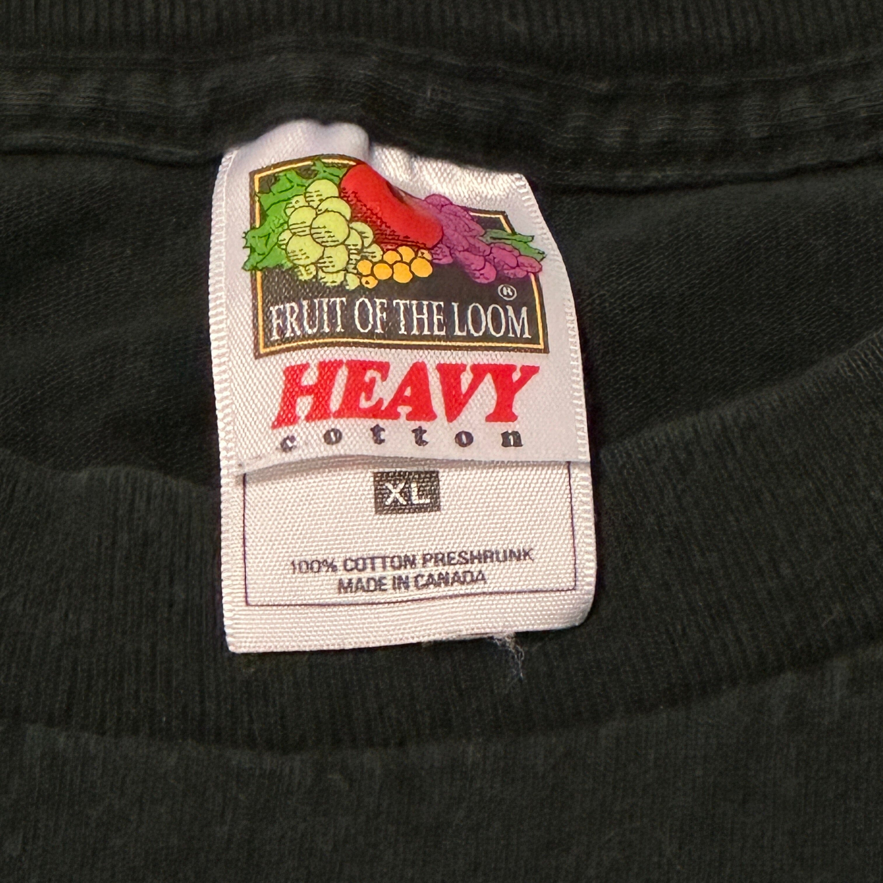 Vintage Fruit of the Loom Coroner Graphic Black T-Shirt Size XL FAIF.CA 