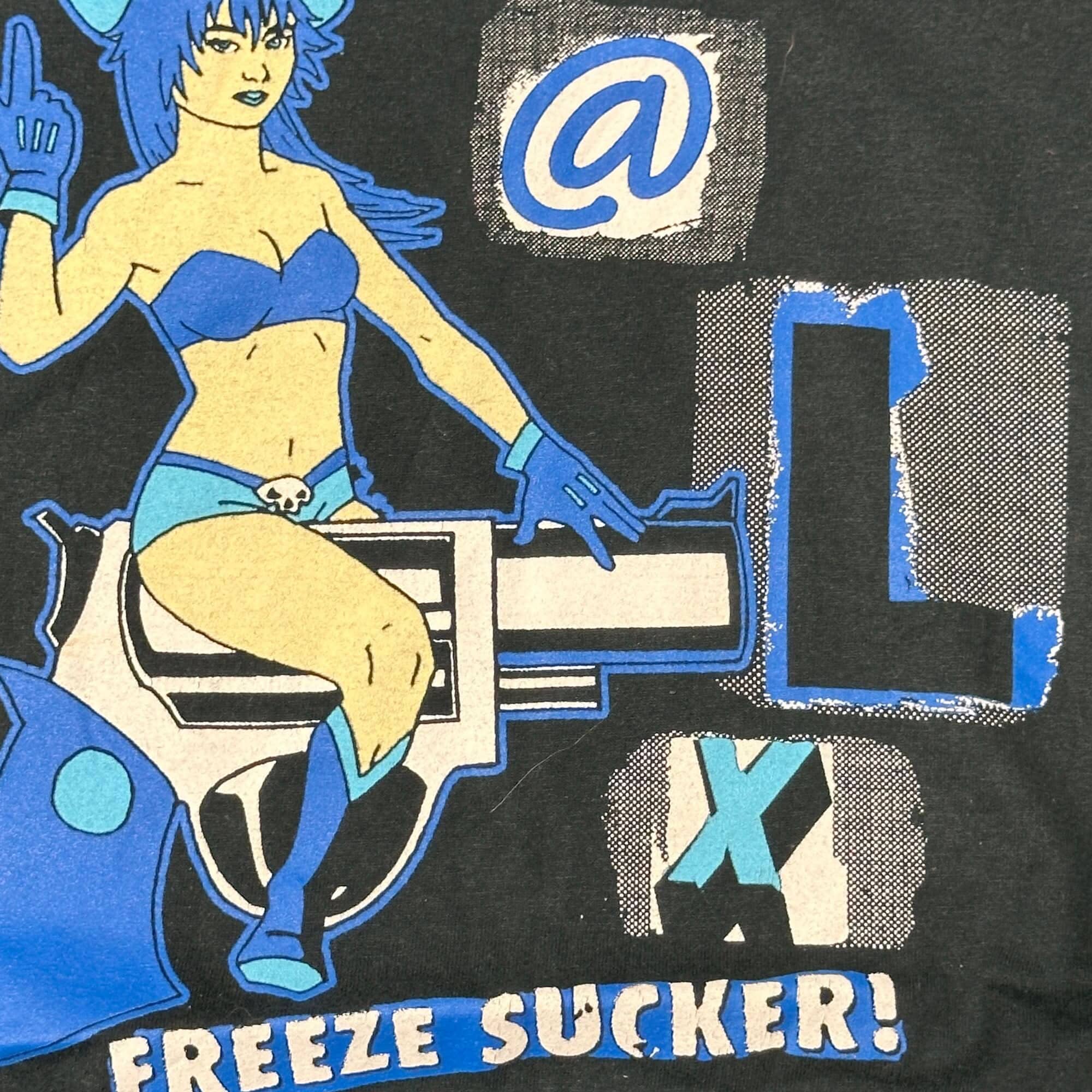 Vintage Fruit of the Loom Freeze Sucker Pin-Up Graphic T-Shirt Size XL FAIF.CA 