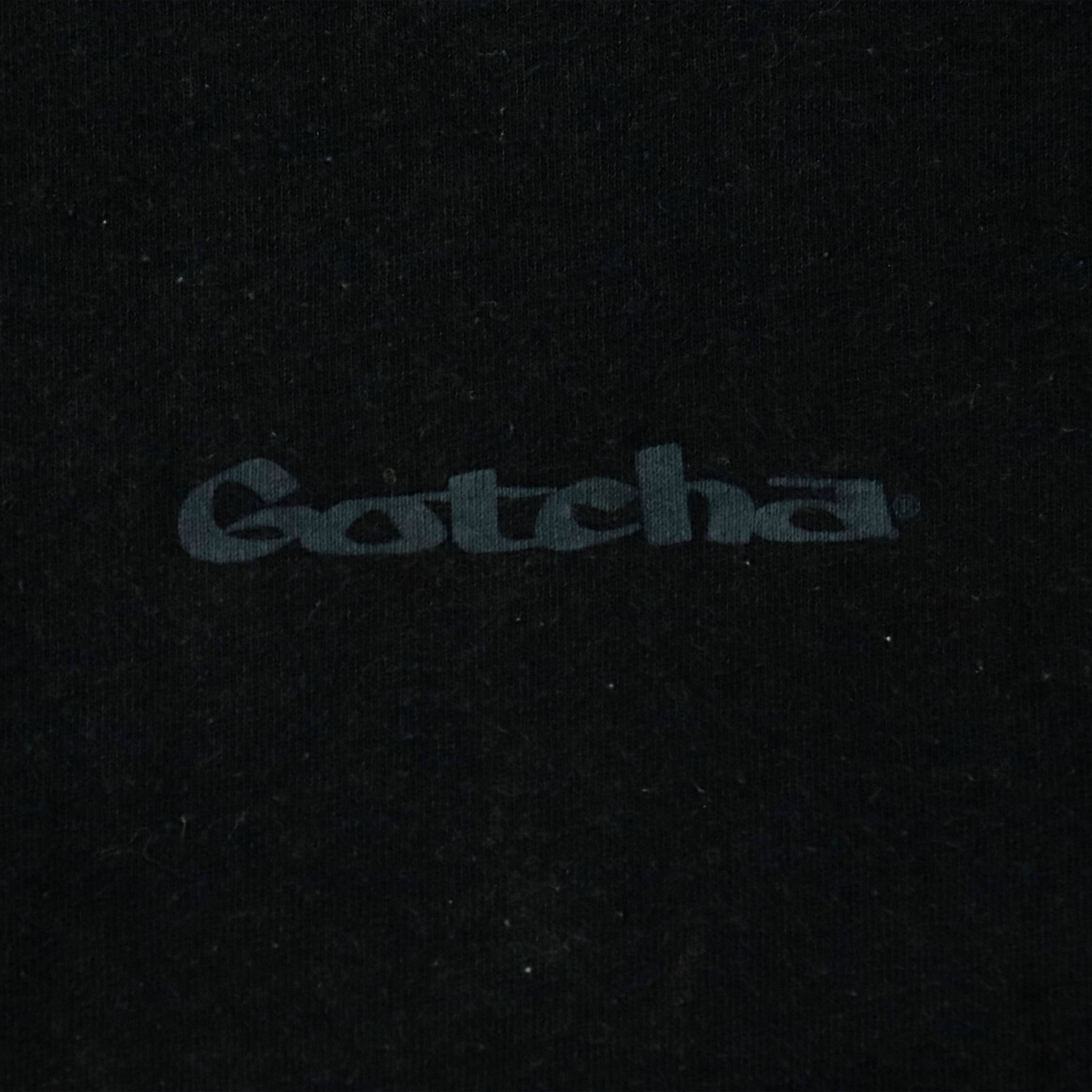 Vintage Gotcha Black Hooded Short Sleeve T-Shirt Size XL FAIF.CA 