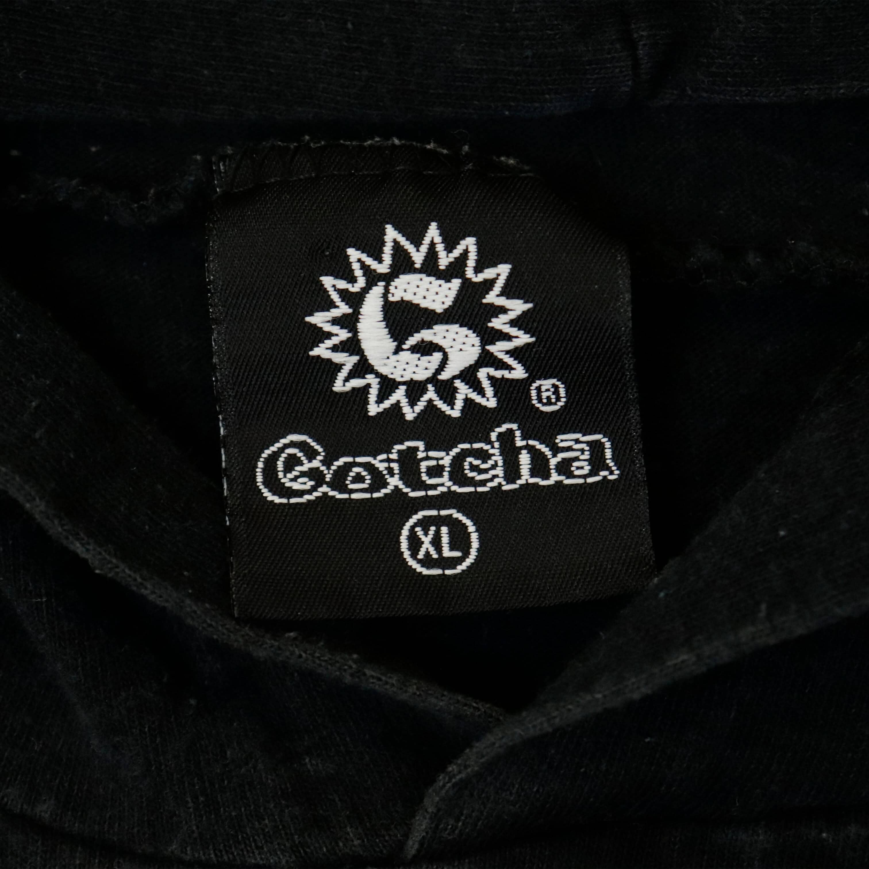 Vintage Gotcha Black Hooded Short Sleeve T-Shirt Size XL FAIF.CA 