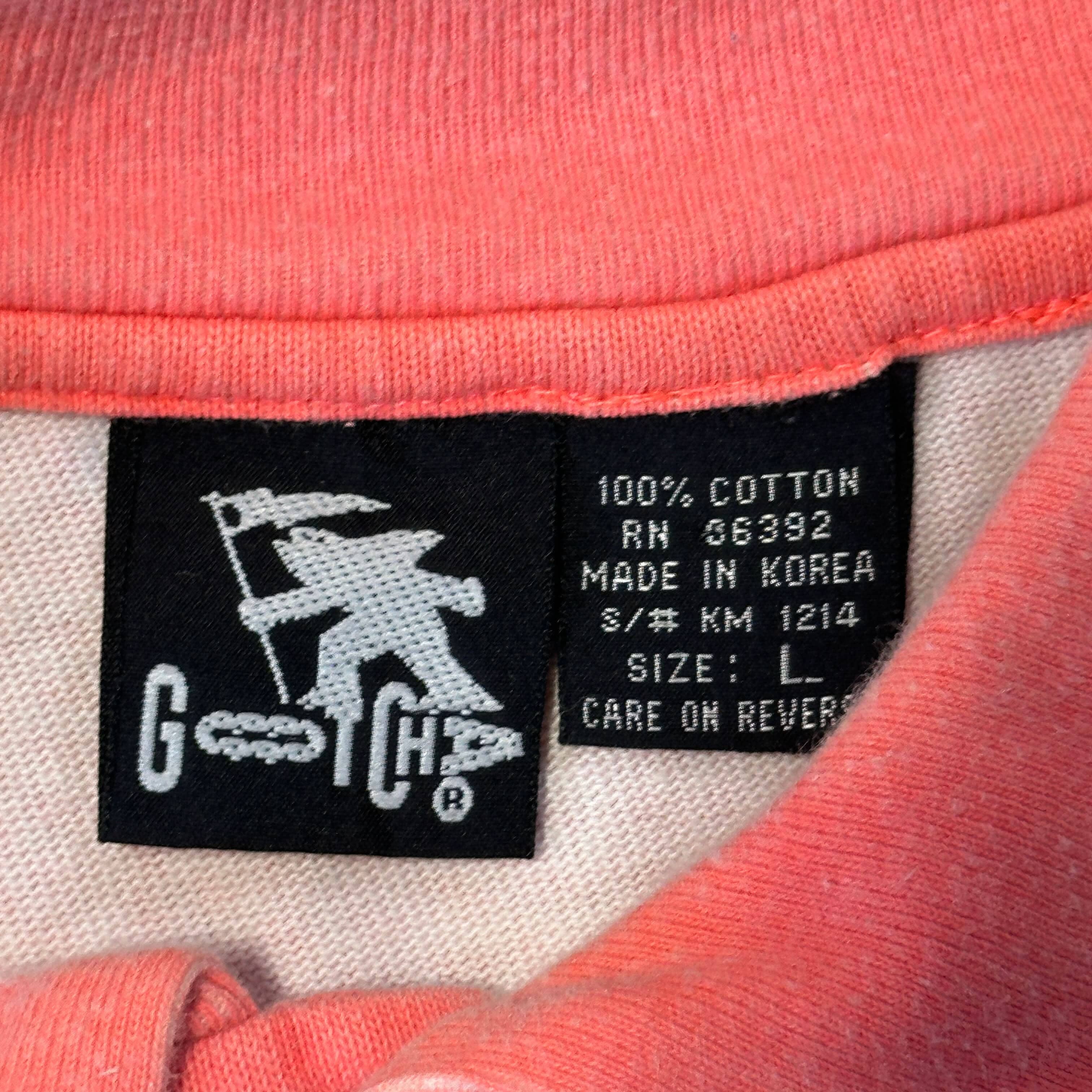 Vintage Gotcha Coral Polo Shirt Size L 80s FAIF.CA 