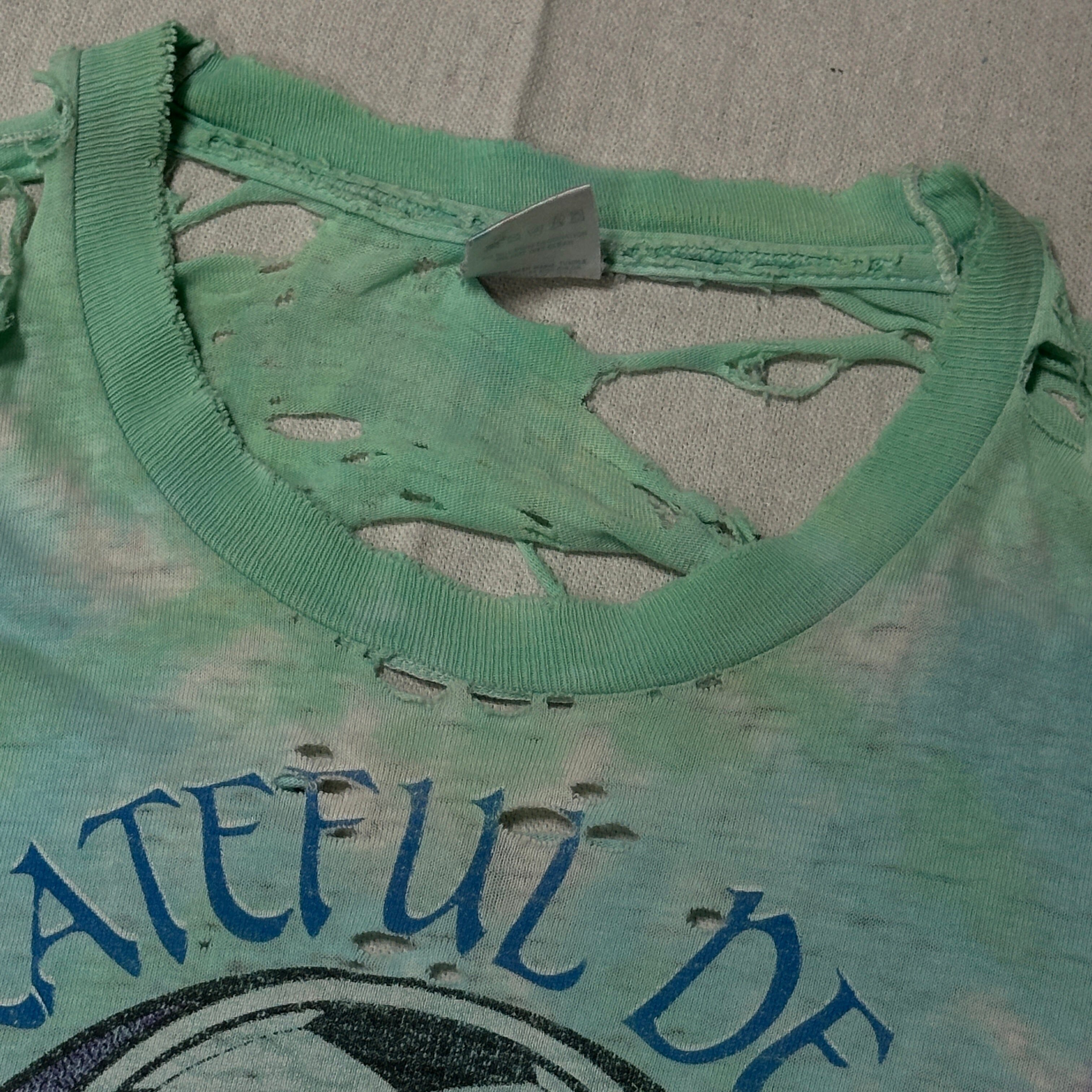 Vintage Grateful Dead Olympic Velodrome Tie-Dye T-Shirt Size XXL MAJOR DISTRESSED FAIF.CA 