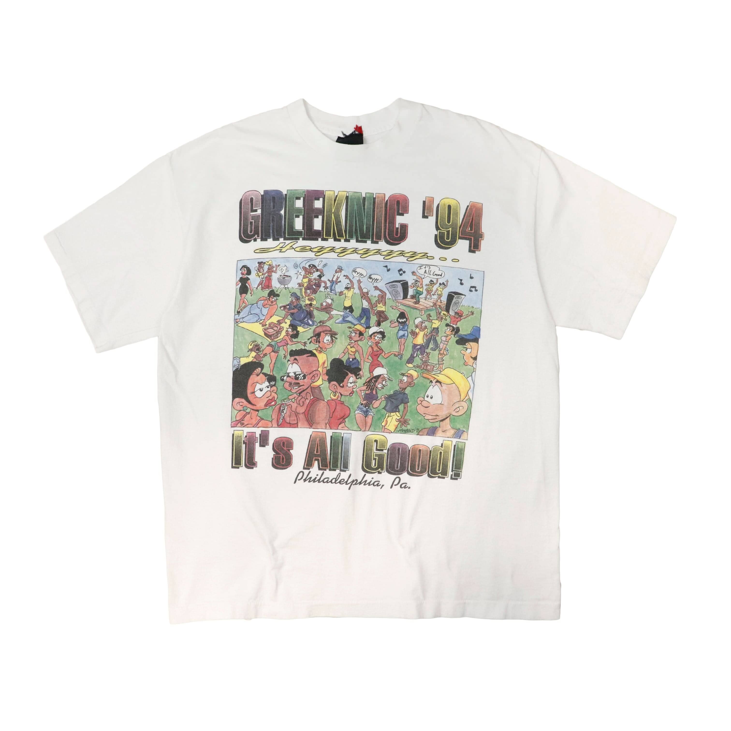 Vintage Greeknic '94 Cartoon Graphic T-Shirt Size XL FAIF.CA 