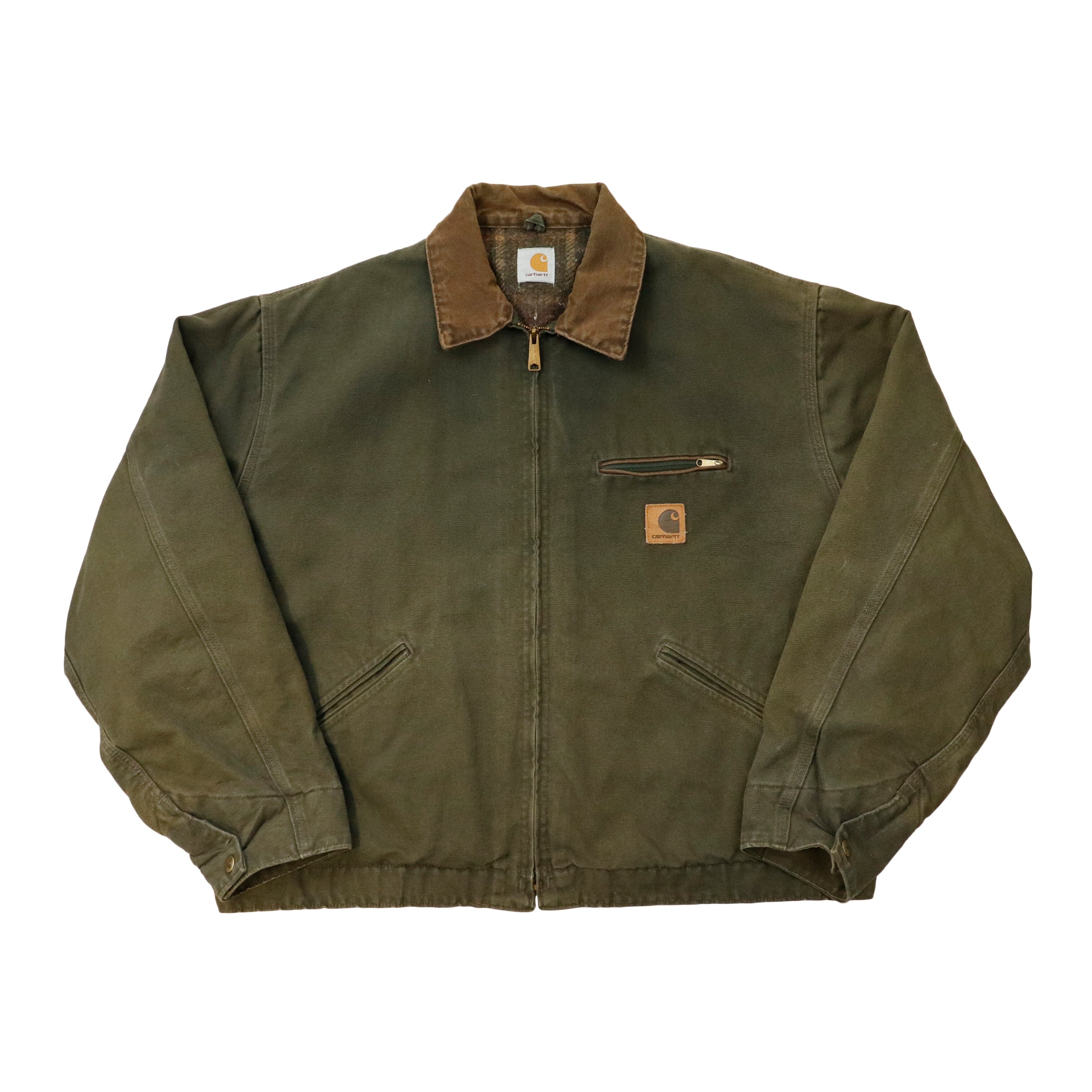 Vintage Green Carhartt Detroit Blanket Lined Work Jacket Size N/A Carhartt 