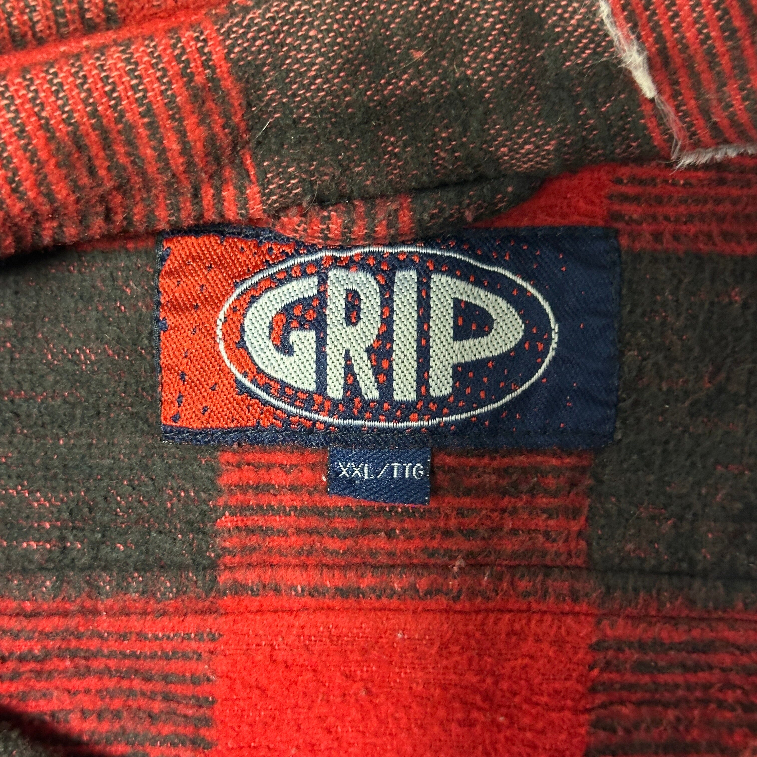 Vintage Grip Red Buffalo Plaid Flannel Shirt Size XXL FAIF.CA 
