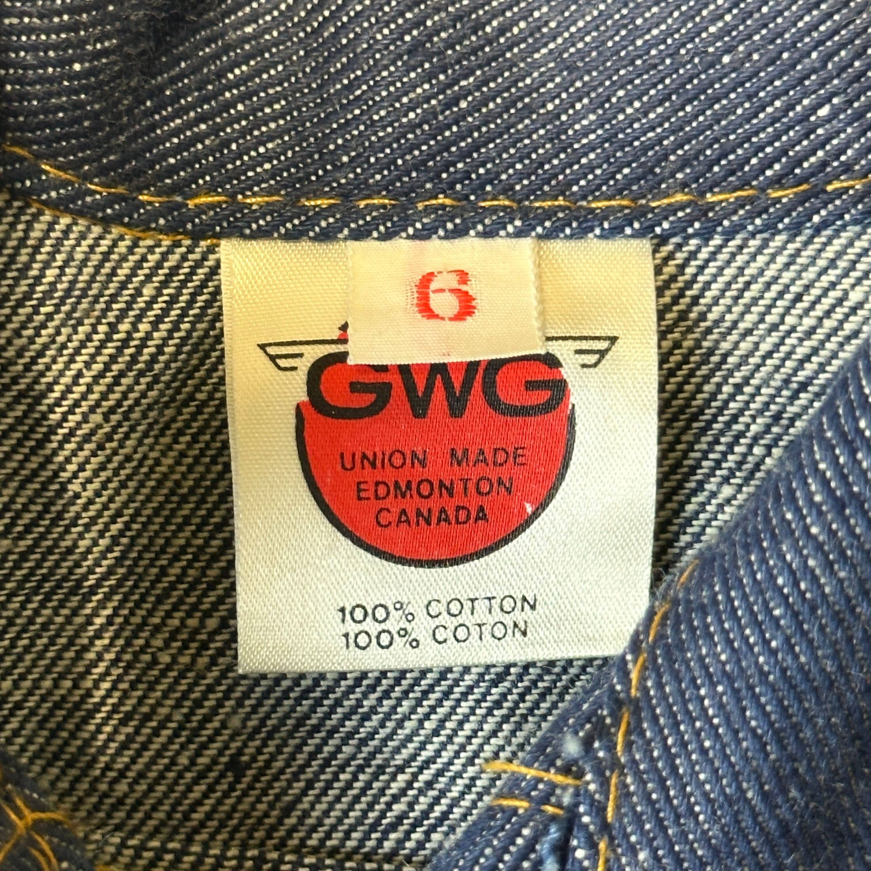 Vintage GWG Kings Denim Jacket Size 6 kids deadstock 50s FAIF.CA 