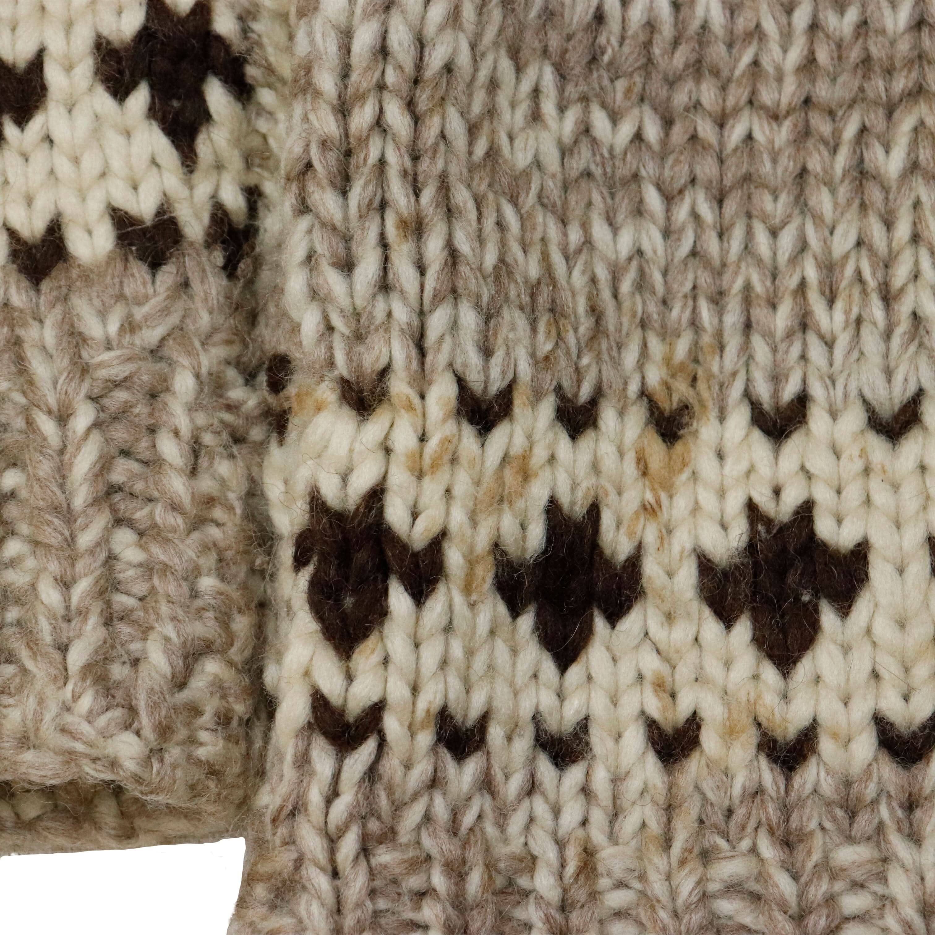 Vintage Hand Knit Cowichan Zip Sweater Size N/A FAIF.CA 