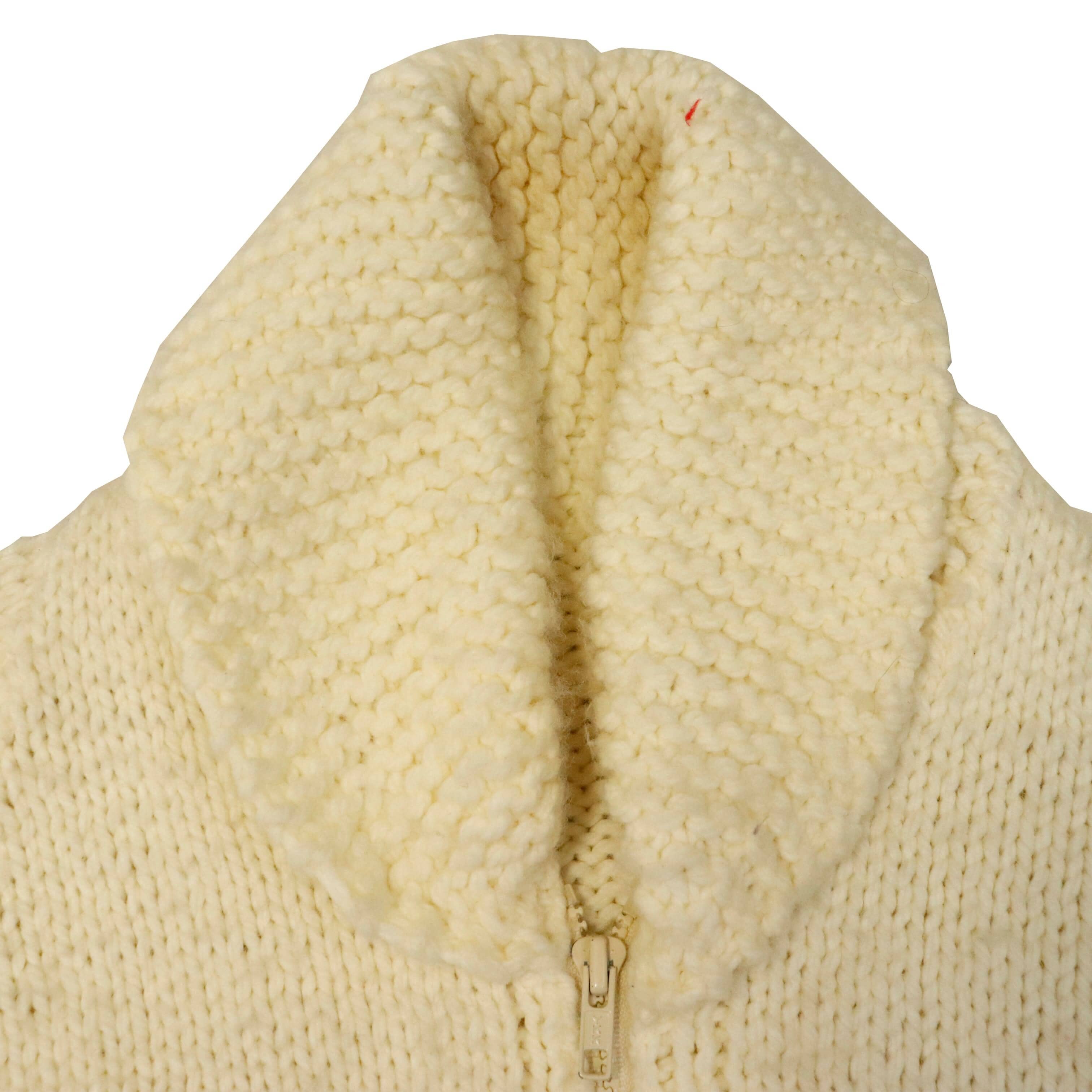 Vintage Hand Knit Deer Motif Wool Cardigan Sweater Size N/A FAIF.CA 