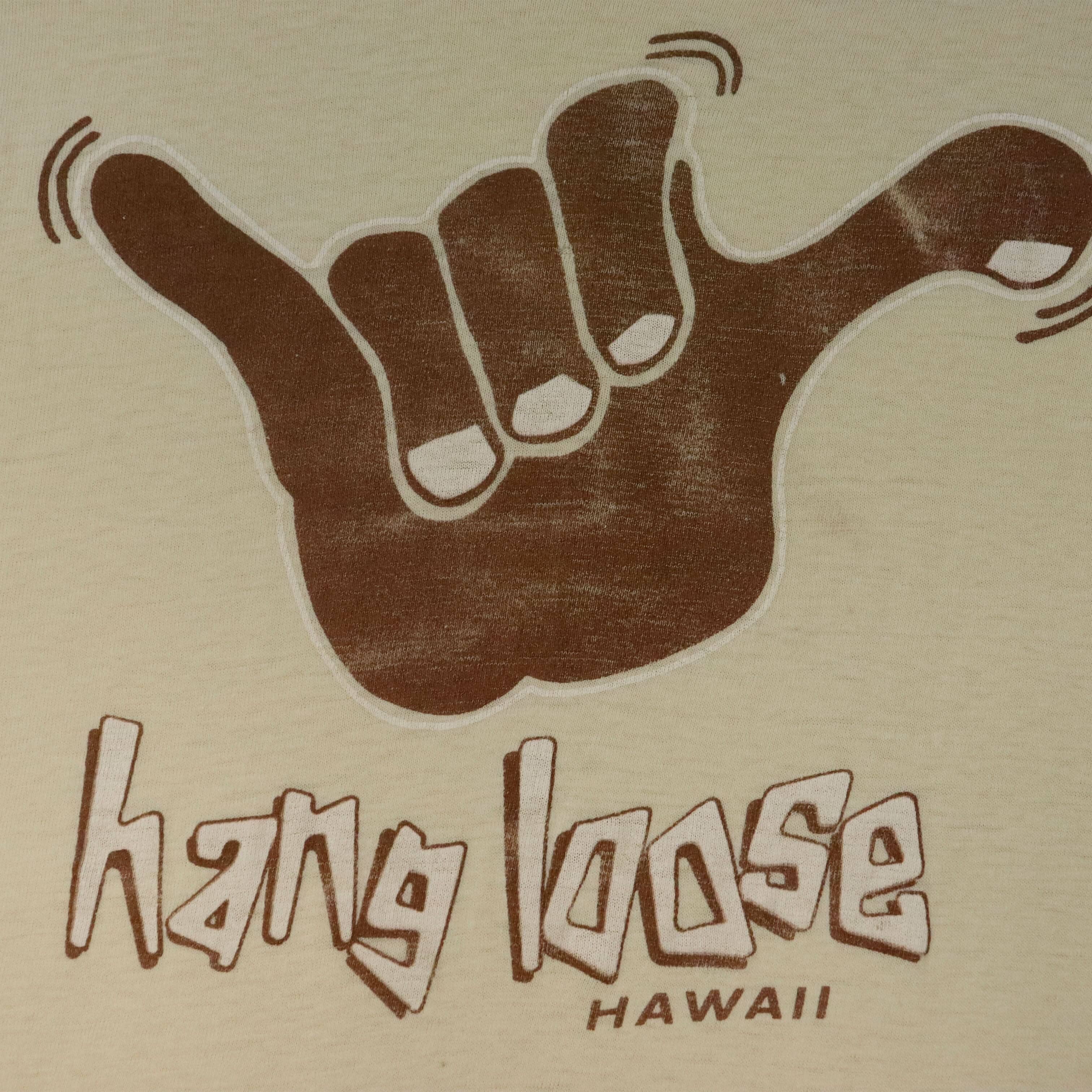 Vintage Hanes Hang Loose Hawaii Graphic T-Shirt Size S FAIF.CA 