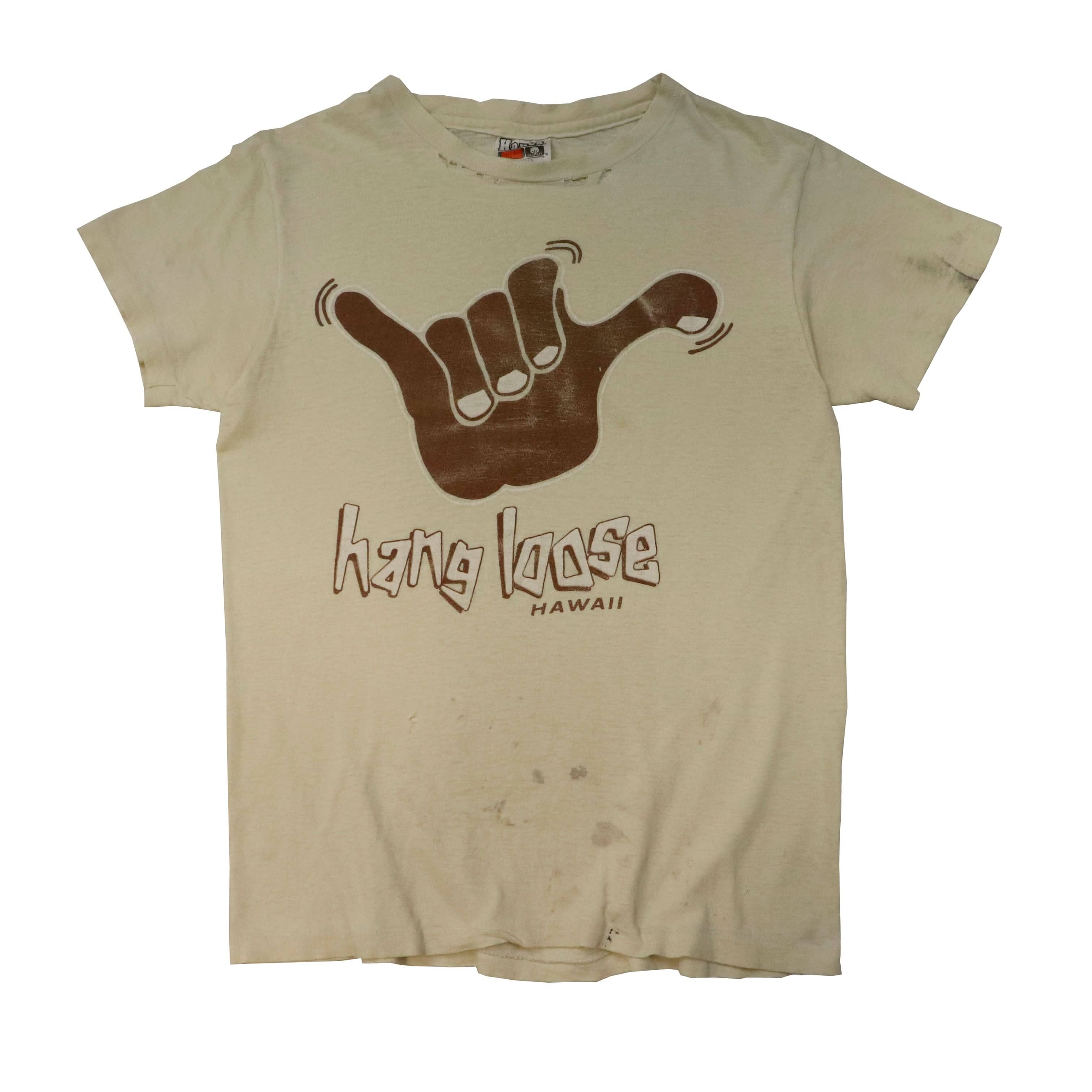 Vintage Hanes Hang Loose Hawaii Graphic T-Shirt Size S FAIF.CA 