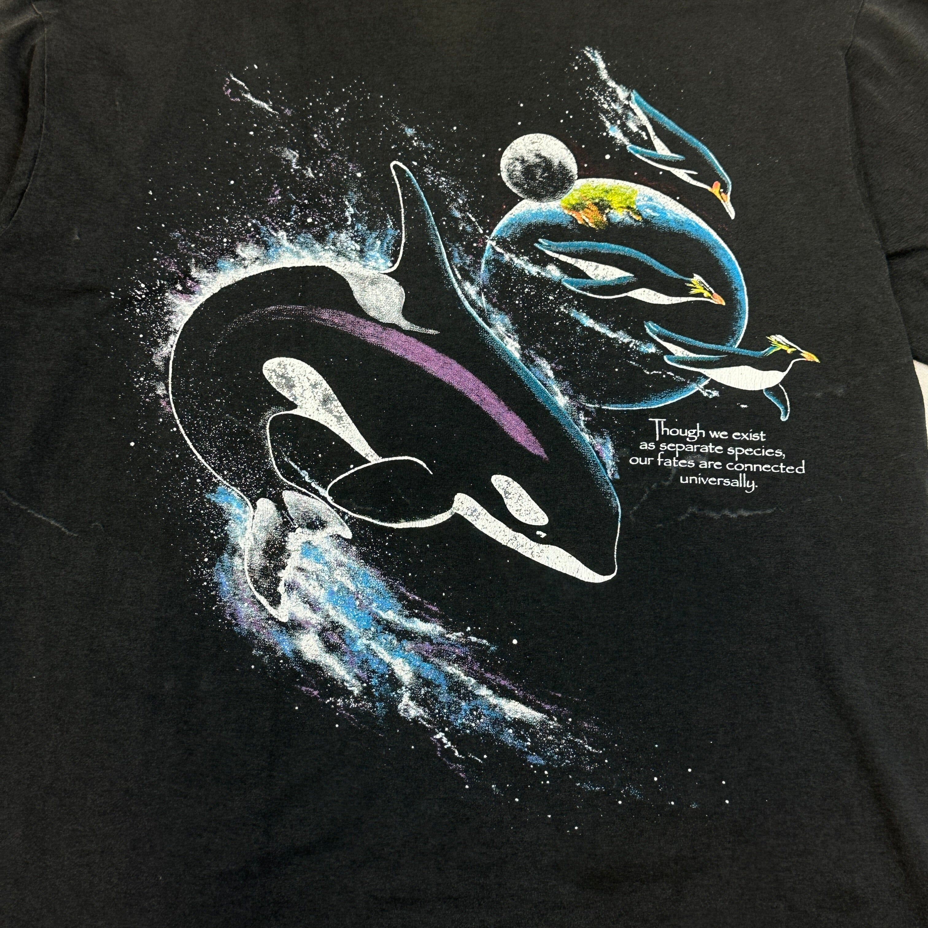 Vintage Hanes Orca Penguin Space Graphic T-Shirt Size XL FAIF.CA 