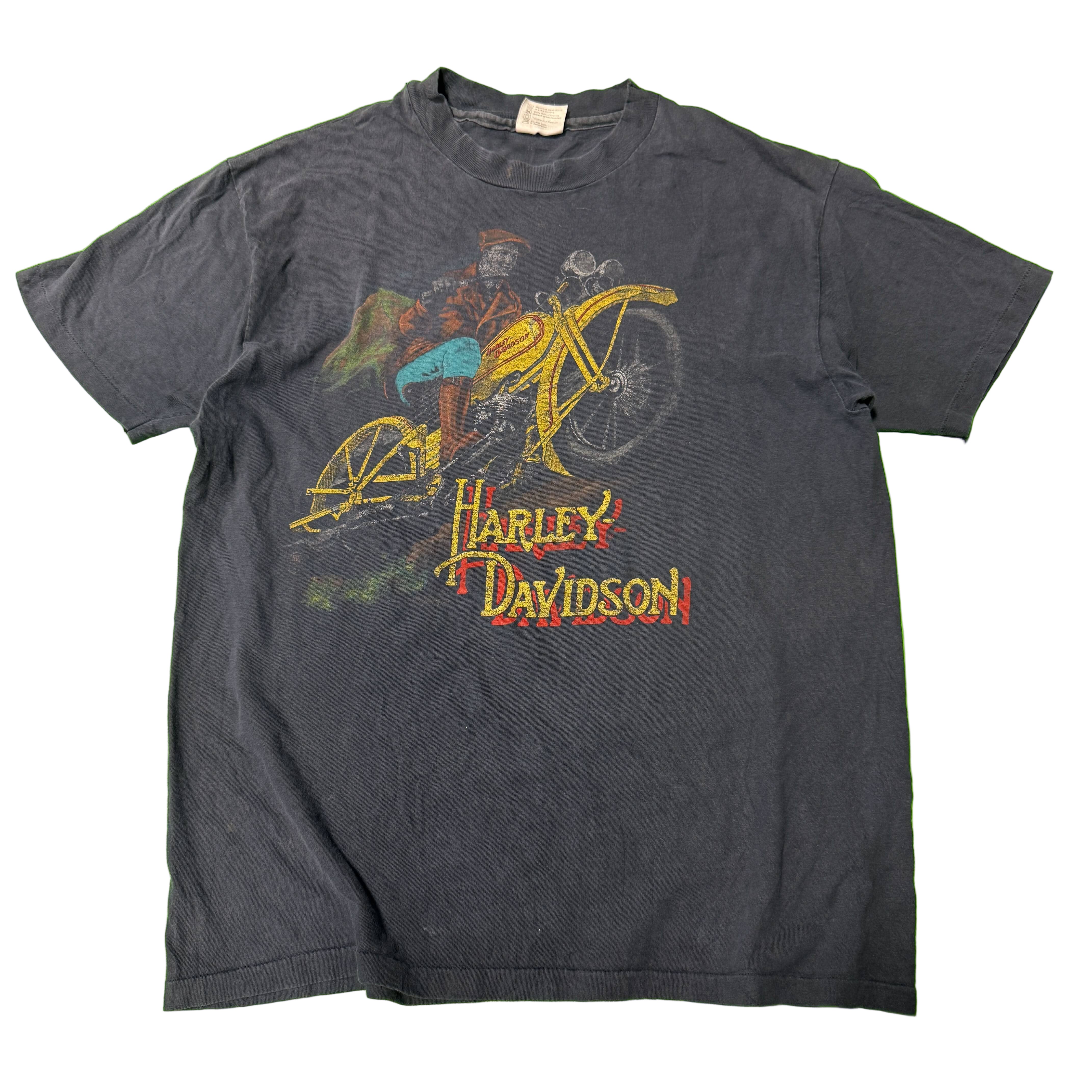 Vintage Harley-Davidson Biker Graphic T-Shirt Size XL 80s Faded Hanes Rare FAIF.CA 
