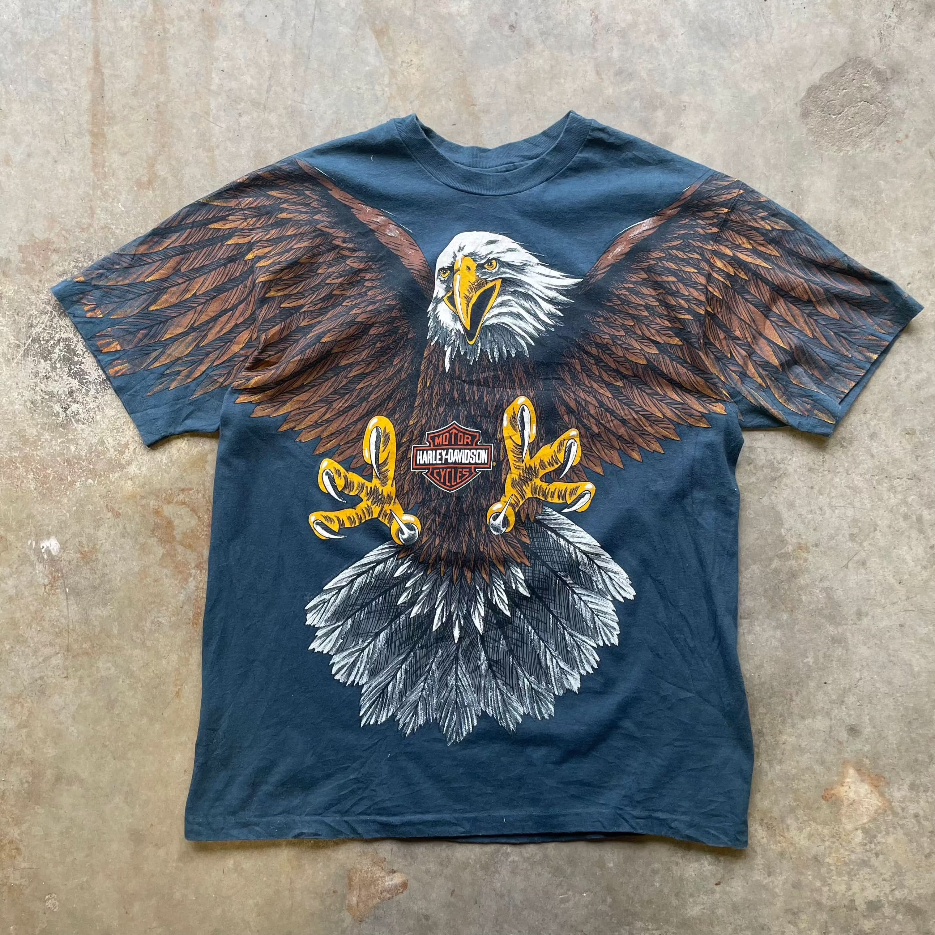 Vintage Harley Davidson Eagle AOP T-shirt T-Shirt other 
