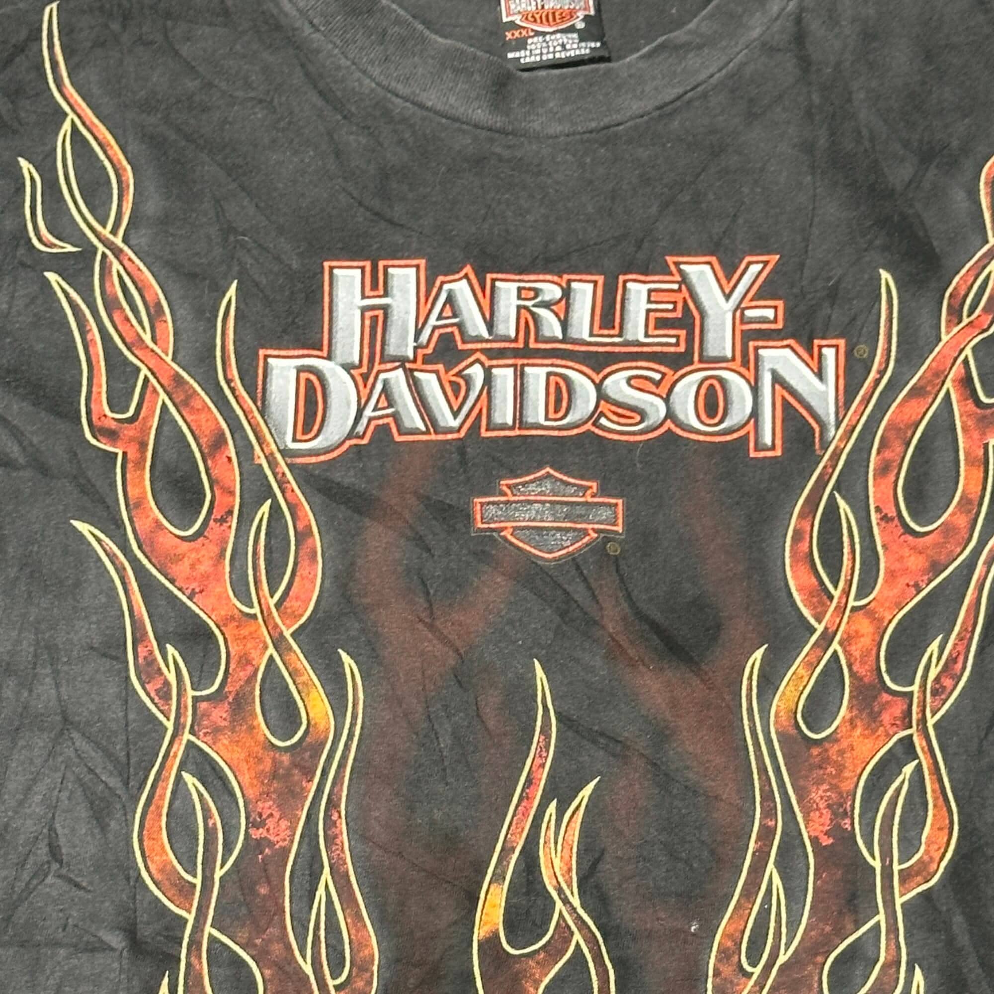 Vintage Harley-Davidson Flame Graphic T-Shirt Size XXXL FAIF.CA 