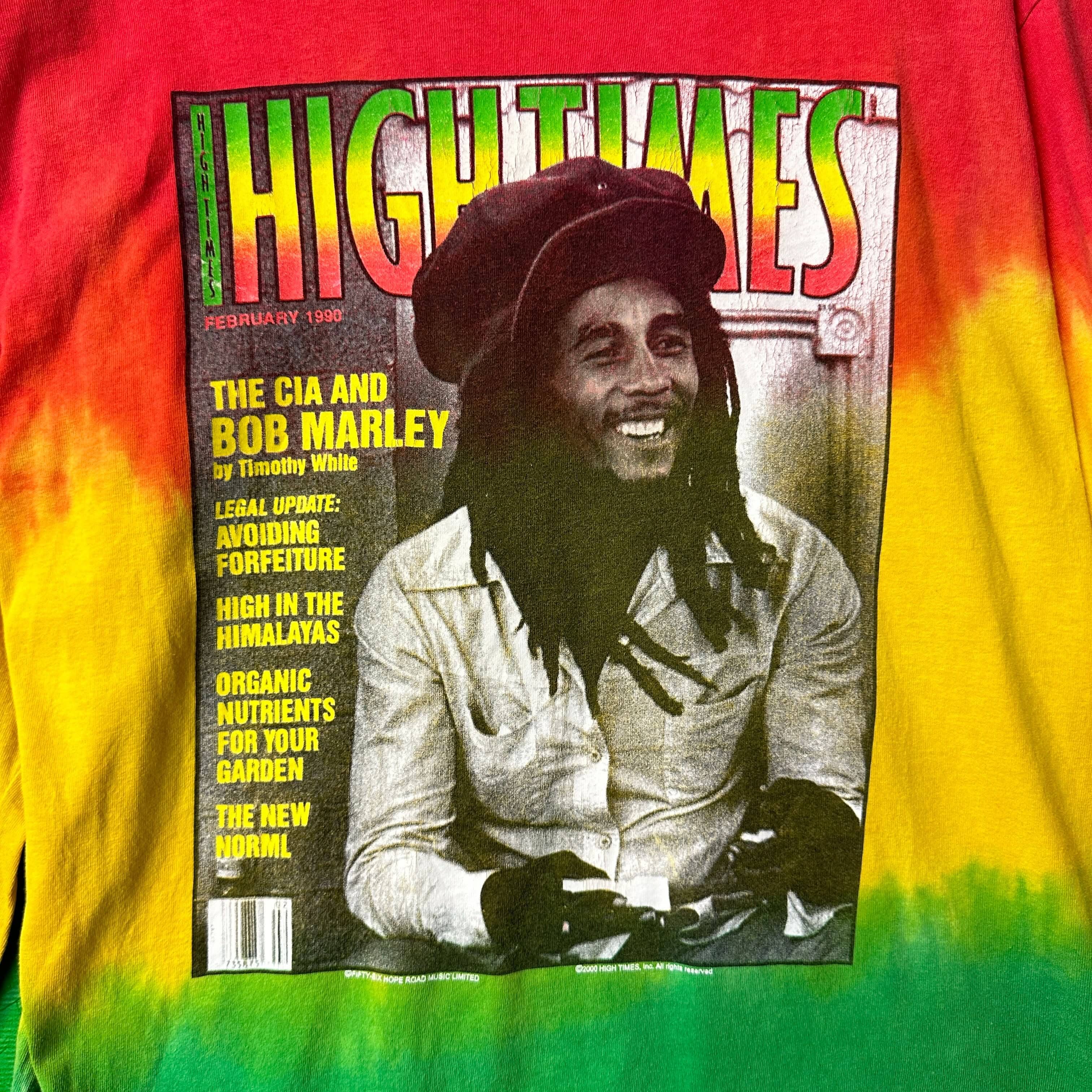 Vintage High Times Magazine Bob Marley Long Sleeve Tshirt size L T-Shirt OTHER 