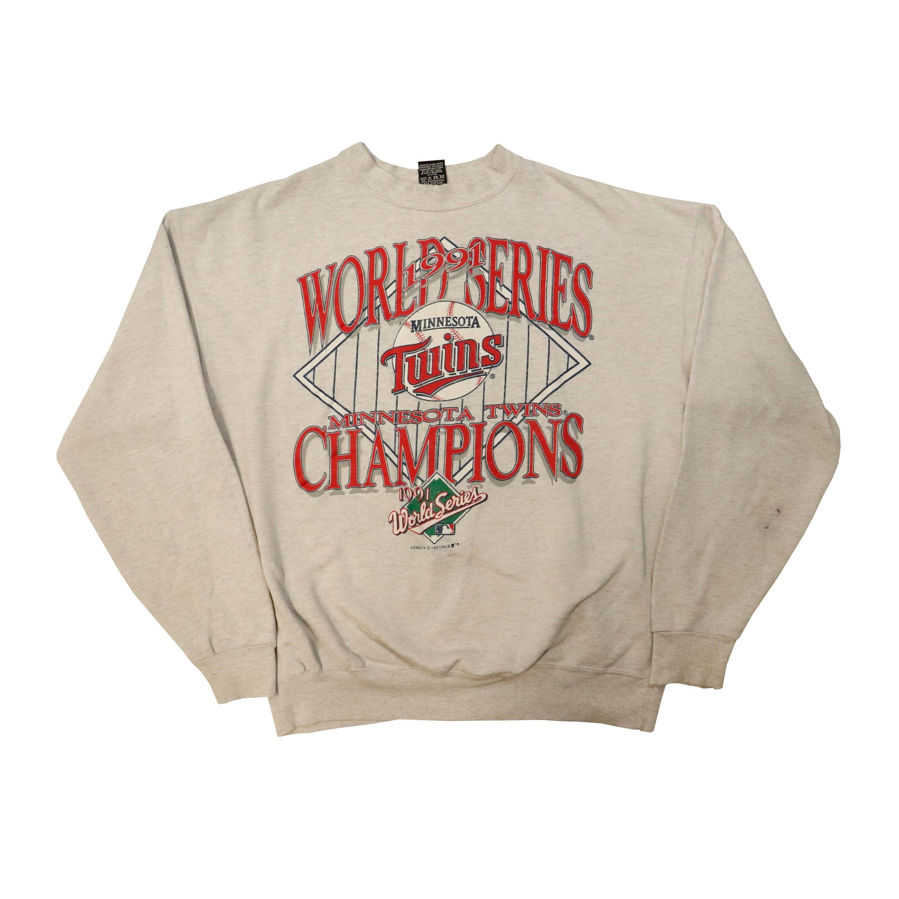 Vintage H.L. Miller Minnesota Twins 1991 World Series Champions Sweatshirt Size XL FAIF.CA 