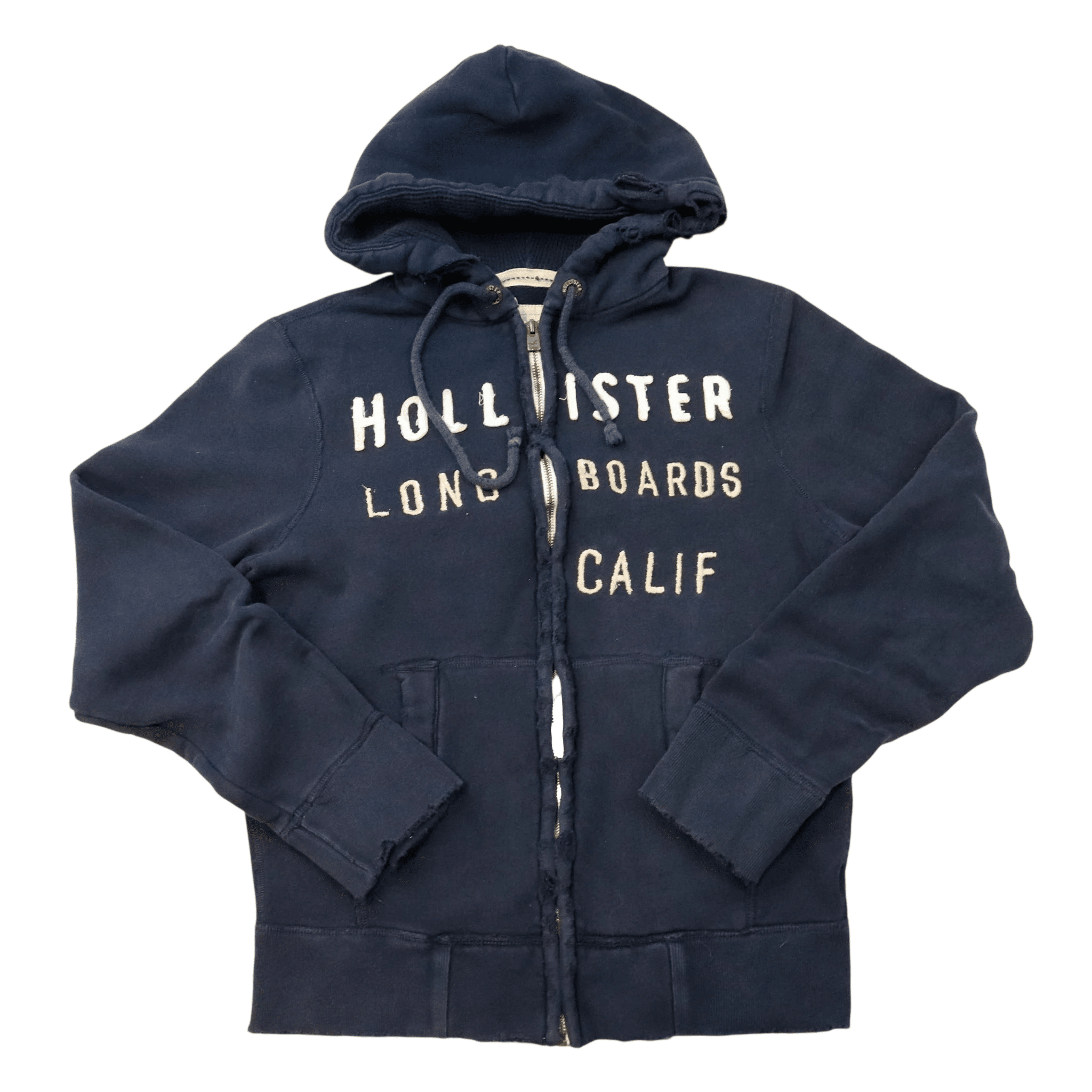 Vintage Hollister Navy ZIP Up Hoodie Size M Hollister 