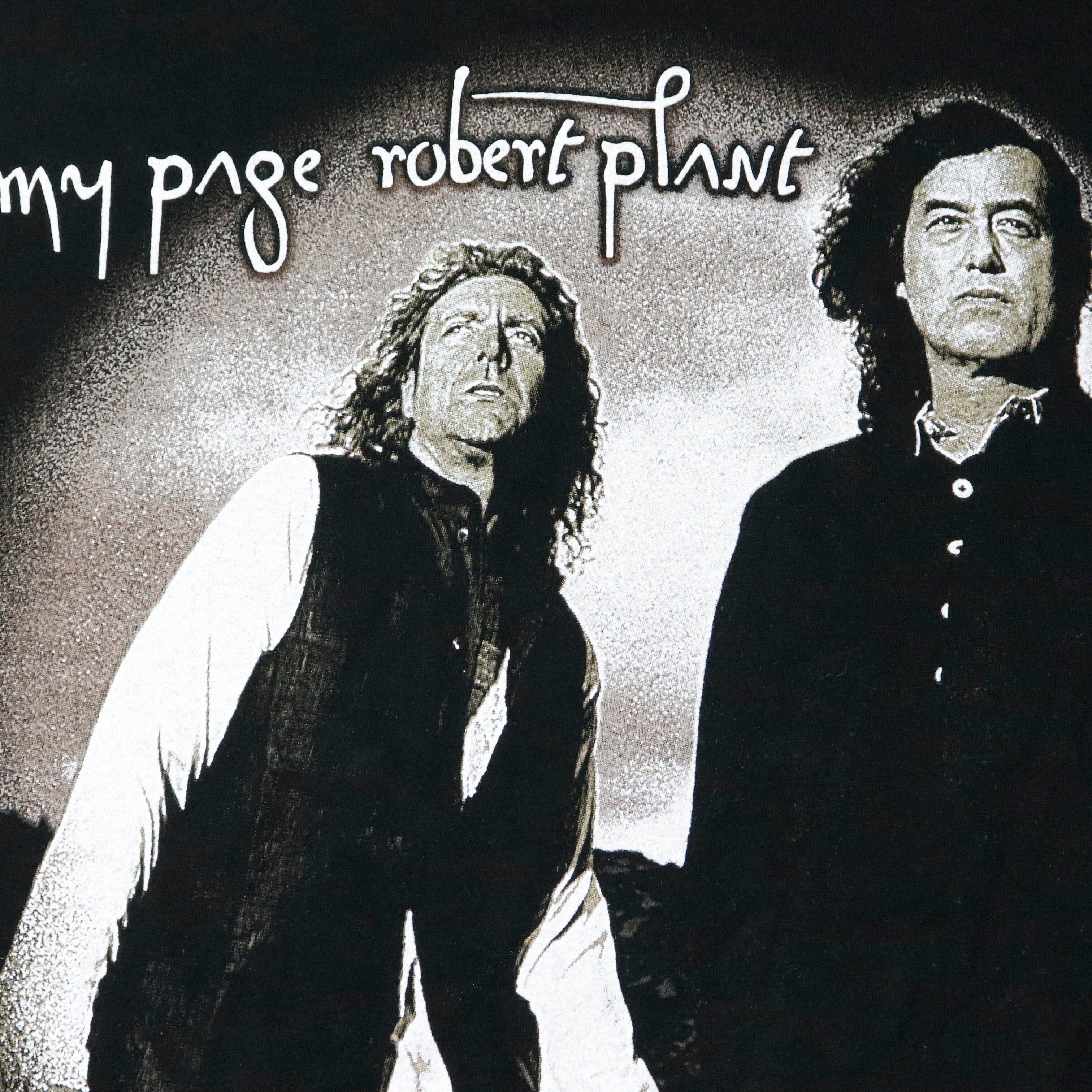 Vintage Jimmy Page Robert Plant Led Zepplin Black T-Shirt Size XL Hanes 