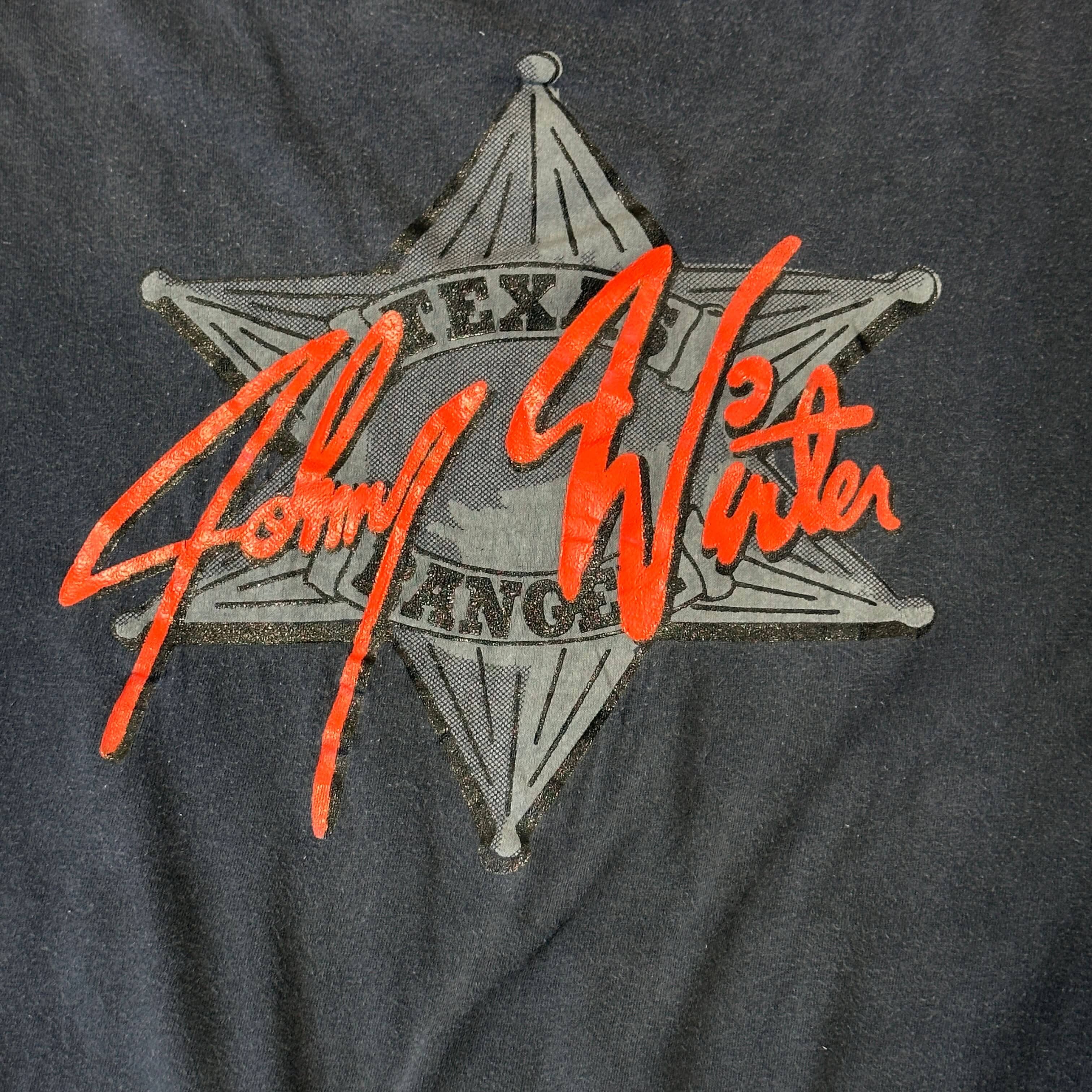 Vintage Johnny Winter Texas Ranger Graphic T-Shirt Size XL FAIF.CA 