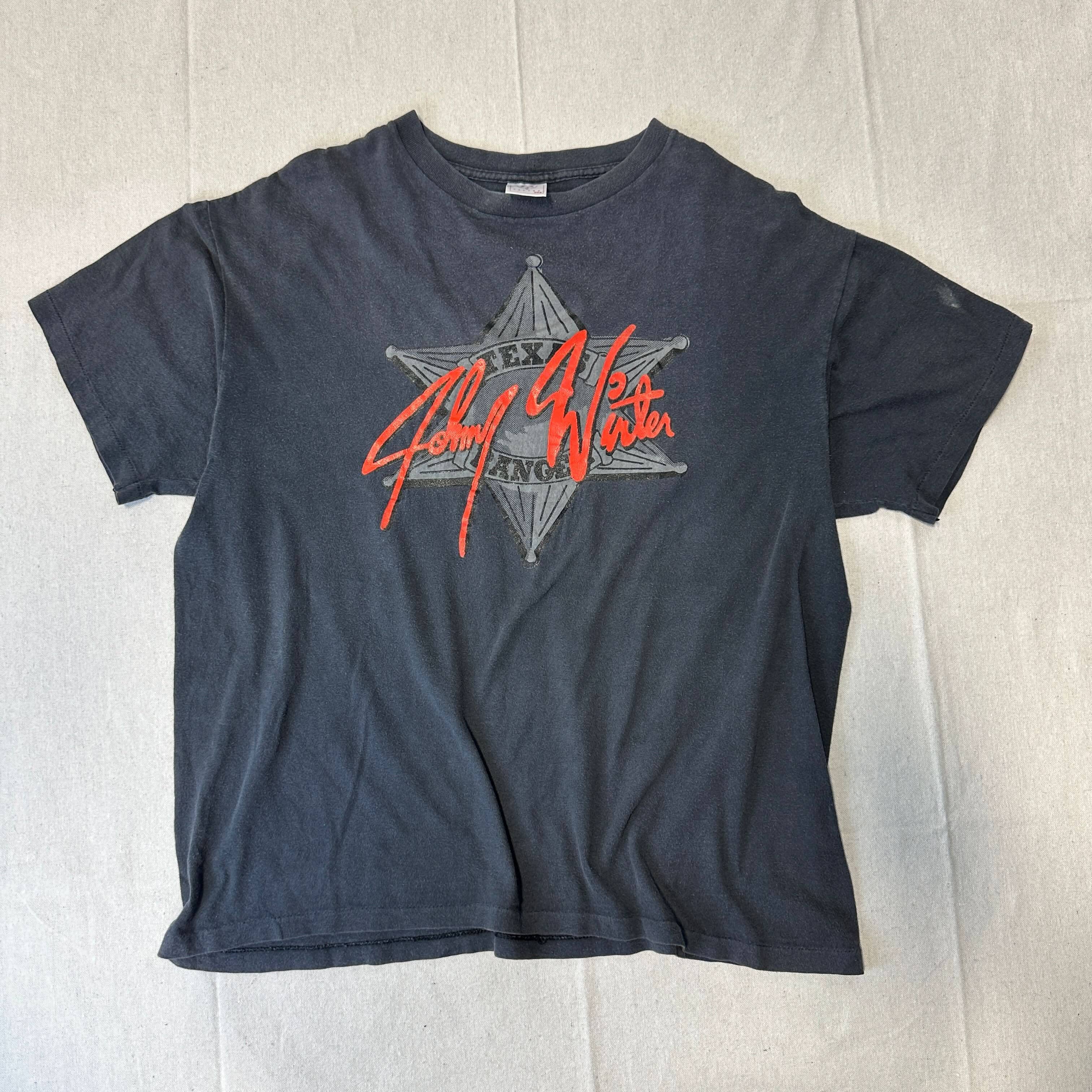 Vintage Johnny Winter Texas Ranger Graphic T-Shirt Size XL FAIF.CA 