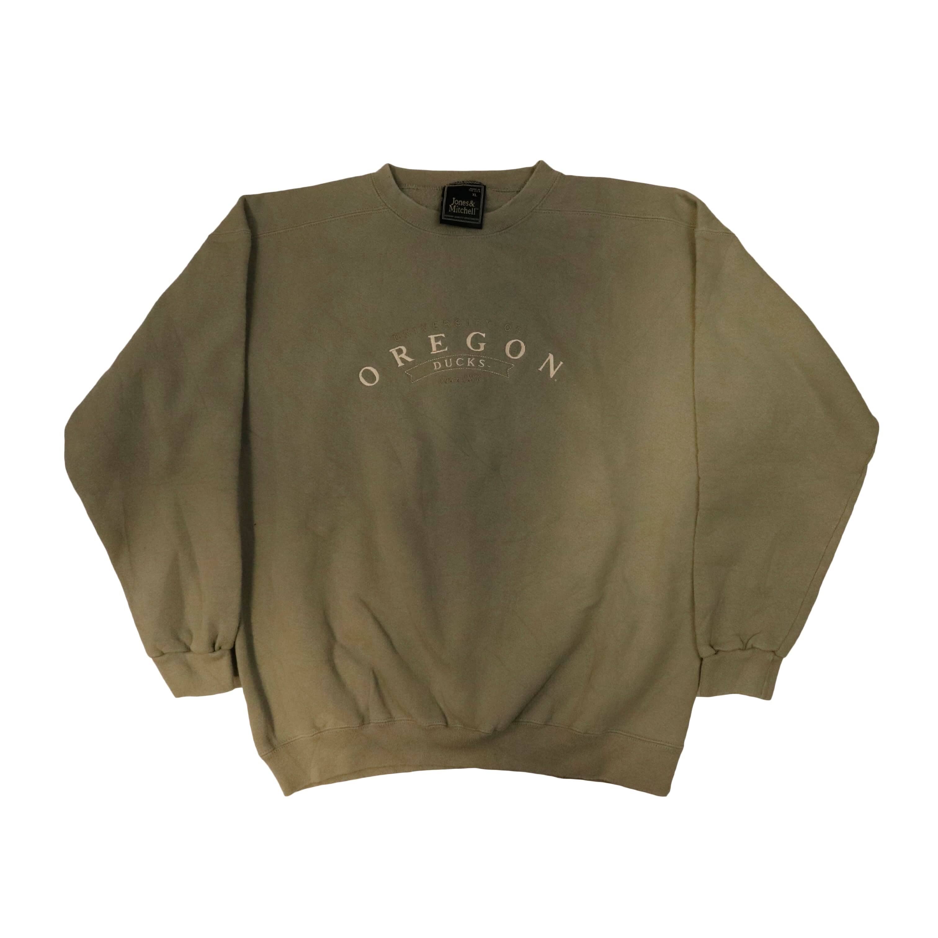 Vintage Jones & Mitchell Oregon Ducks Embroidered Crewneck Sweatshirt Size XL FAIF.CA 
