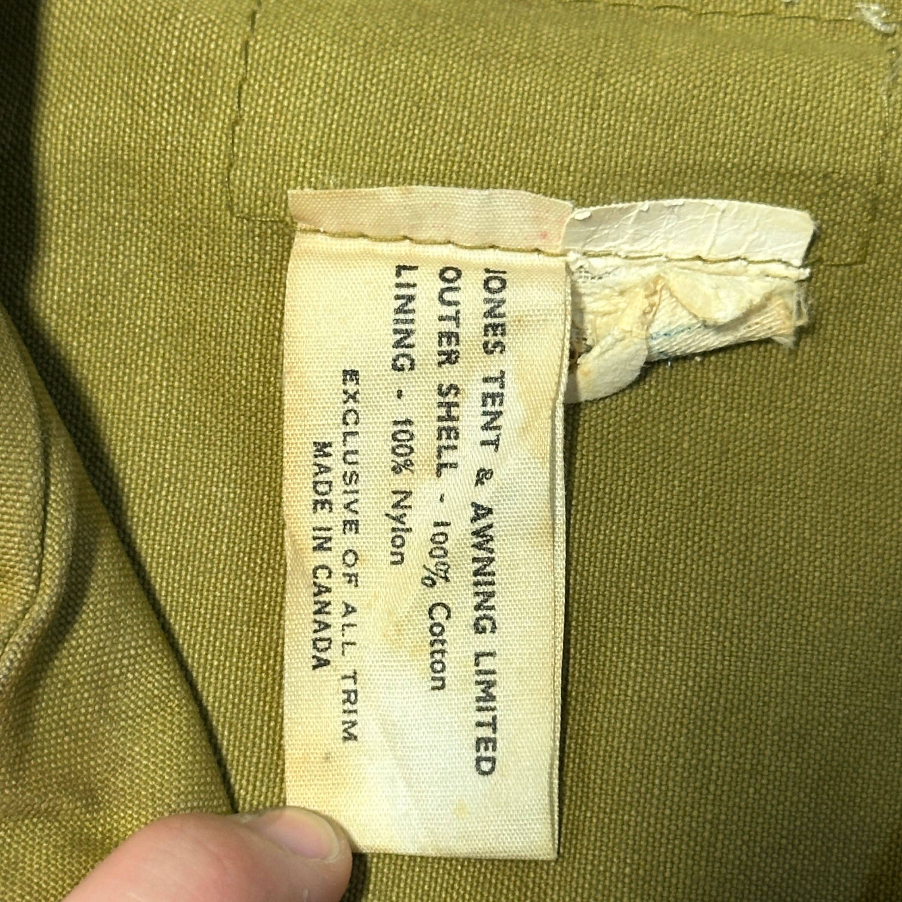 Vintage Jones Tent & Awning Tan Work Jacket Size Large 40s Hunting Cruiser Mackinaw FAIF.CA 