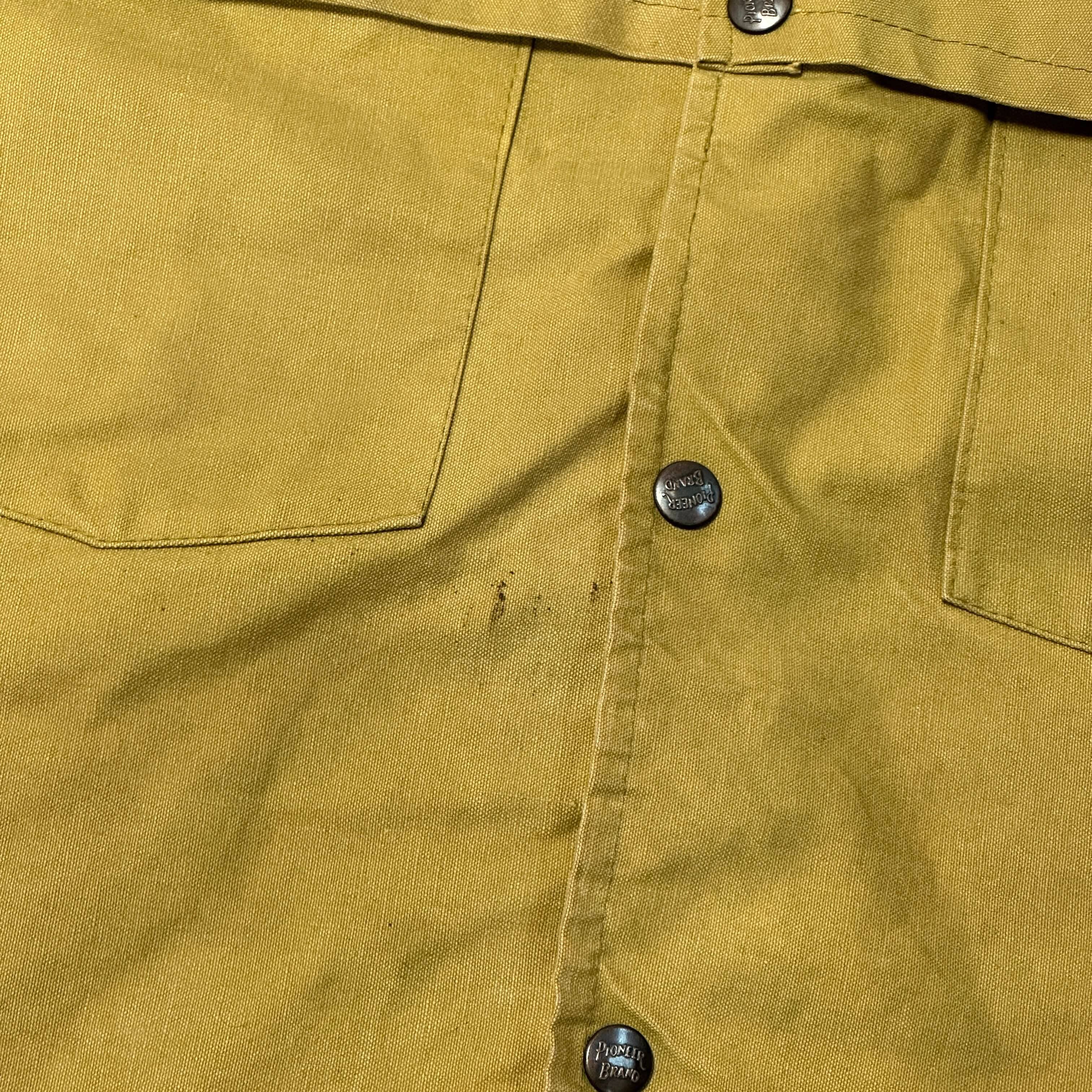 Vintage Jones Tent & Awning Tan Work Jacket Size Large 40s Hunting Cruiser Mackinaw FAIF.CA 