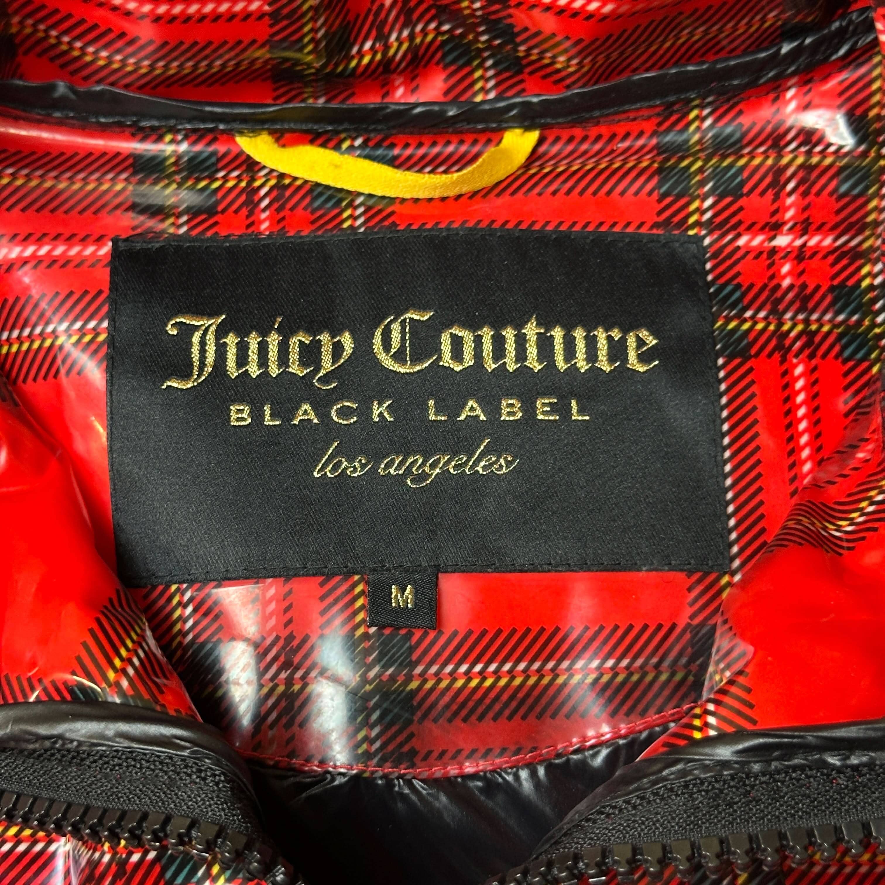 Vintage Juicy Couture Red Plaid Puffer Jacket Size M FAIF.CA 