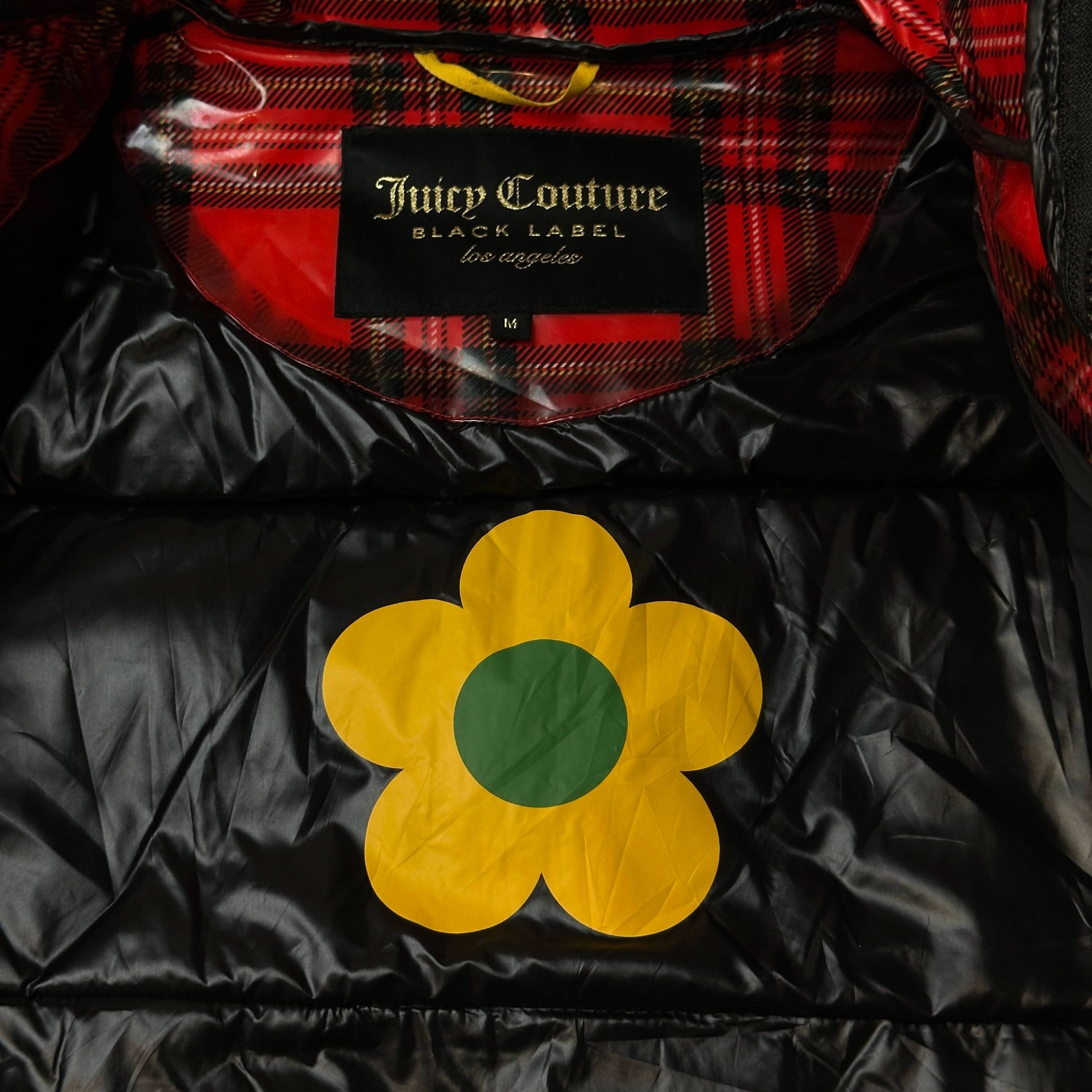 Vintage Juicy Couture Red Plaid Puffer Jacket Size M FAIF.CA 