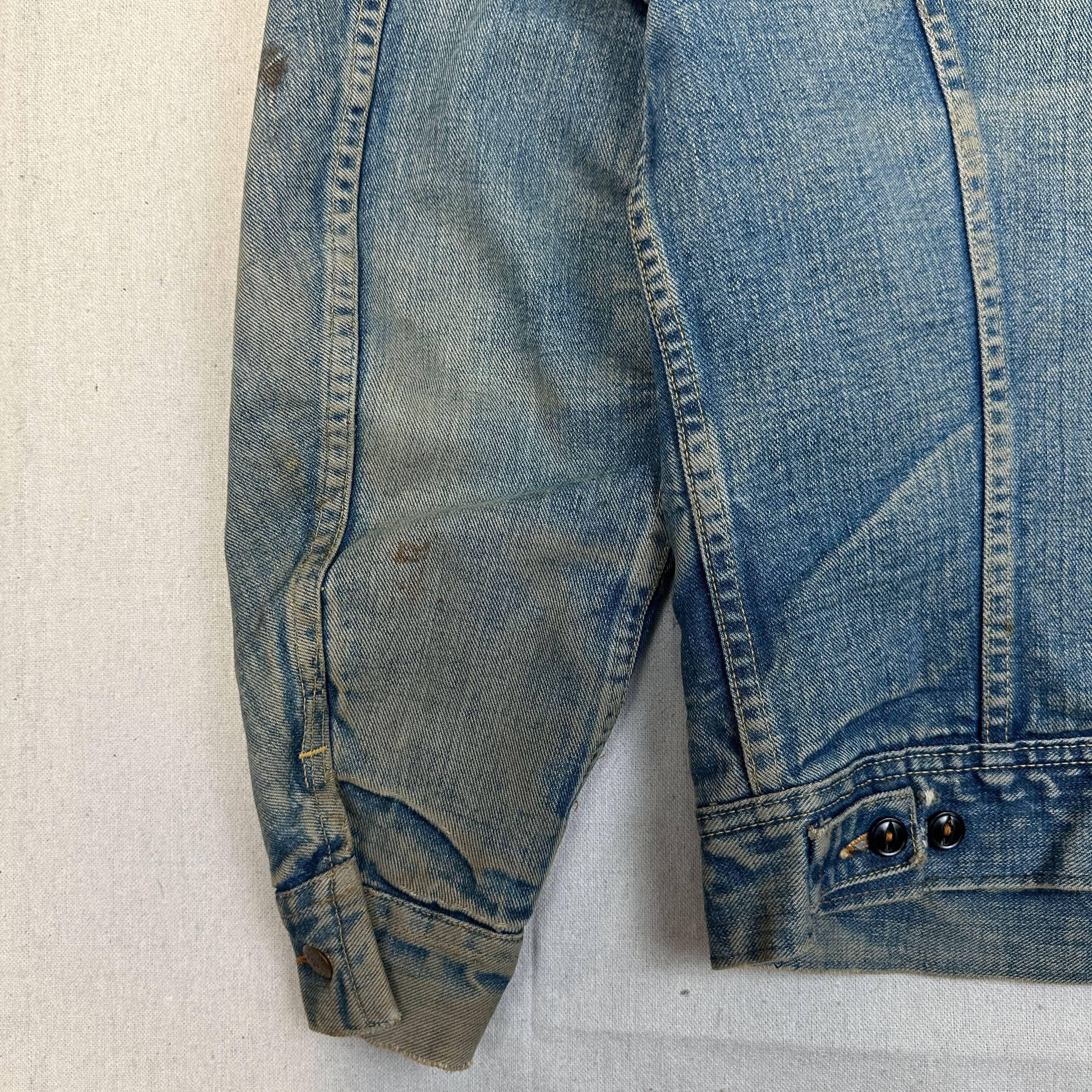 Vintage Lee Storm Rider Denim Jacket Corduroy Collar Size M FAIF.CA 