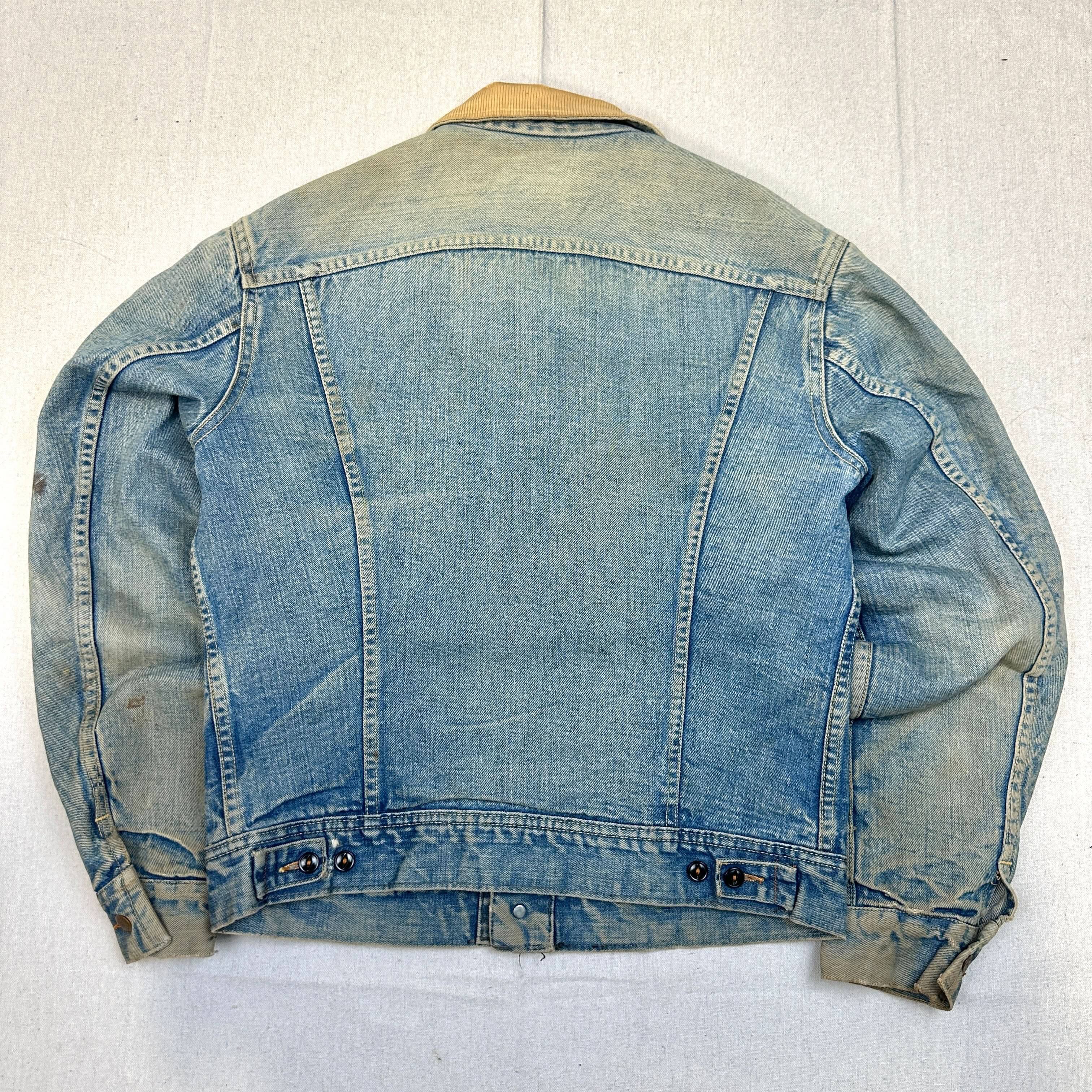 Vintage Lee Storm Rider Denim Jacket Corduroy Collar Size M FAIF.CA 