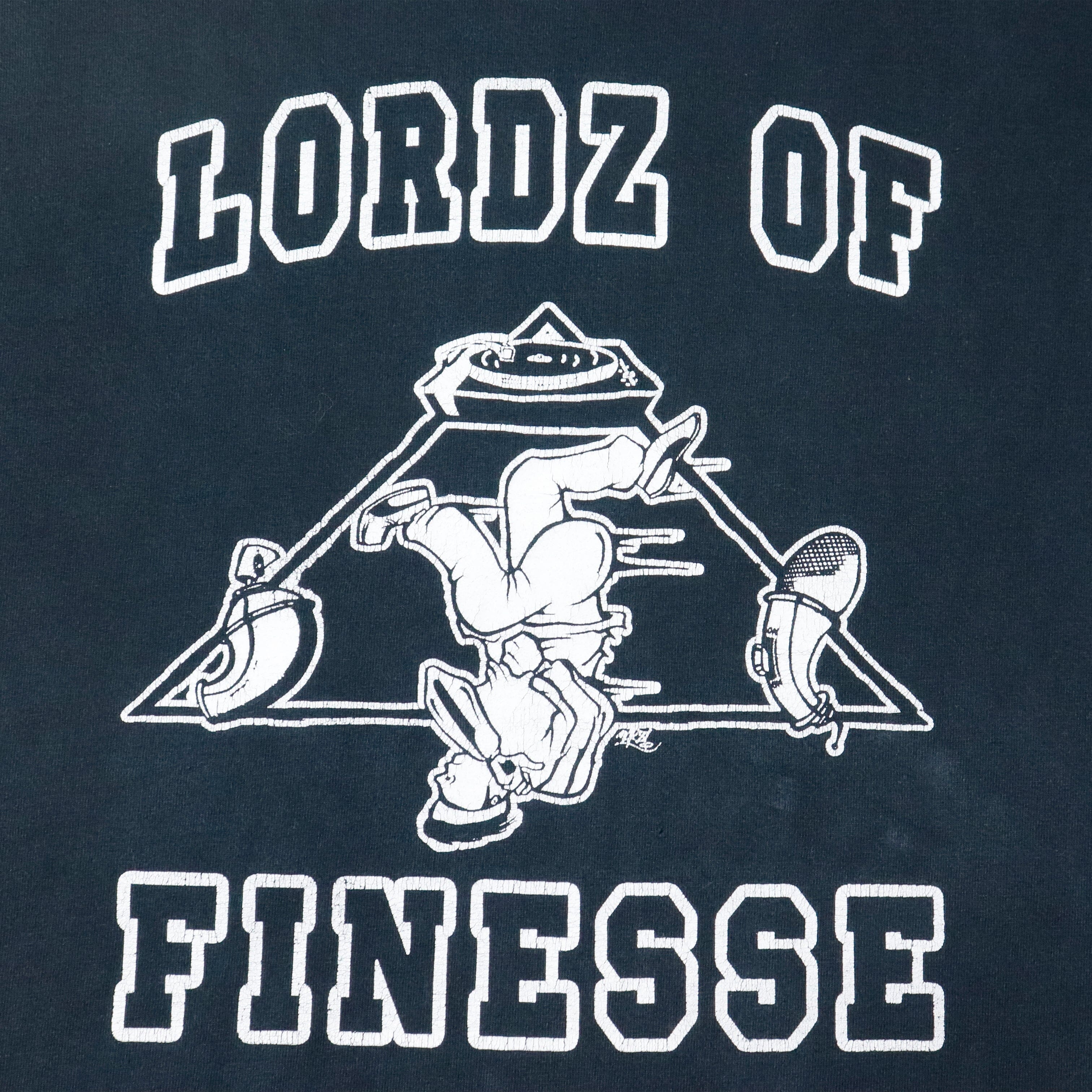 Vintage Lordz Of Finesse Black T_Shirt Size XL Fruit of the Loom 