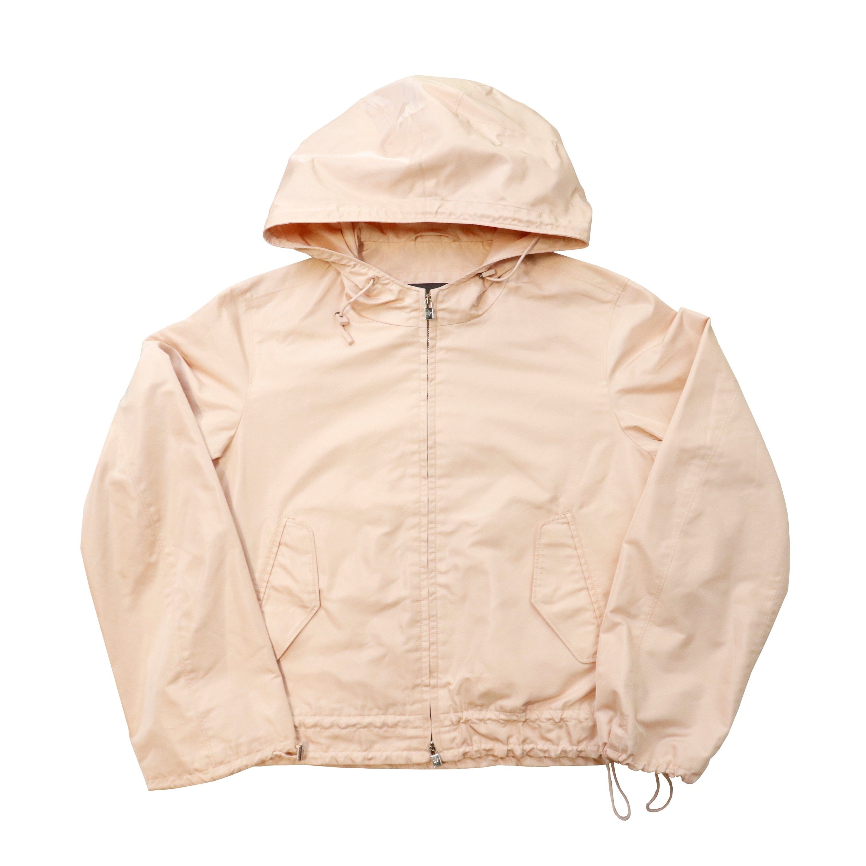 Vintage Loro Piana Gareth Light Pink Short Hooded Raincoat Hooded Zip Up Jacket Size 38 1698 