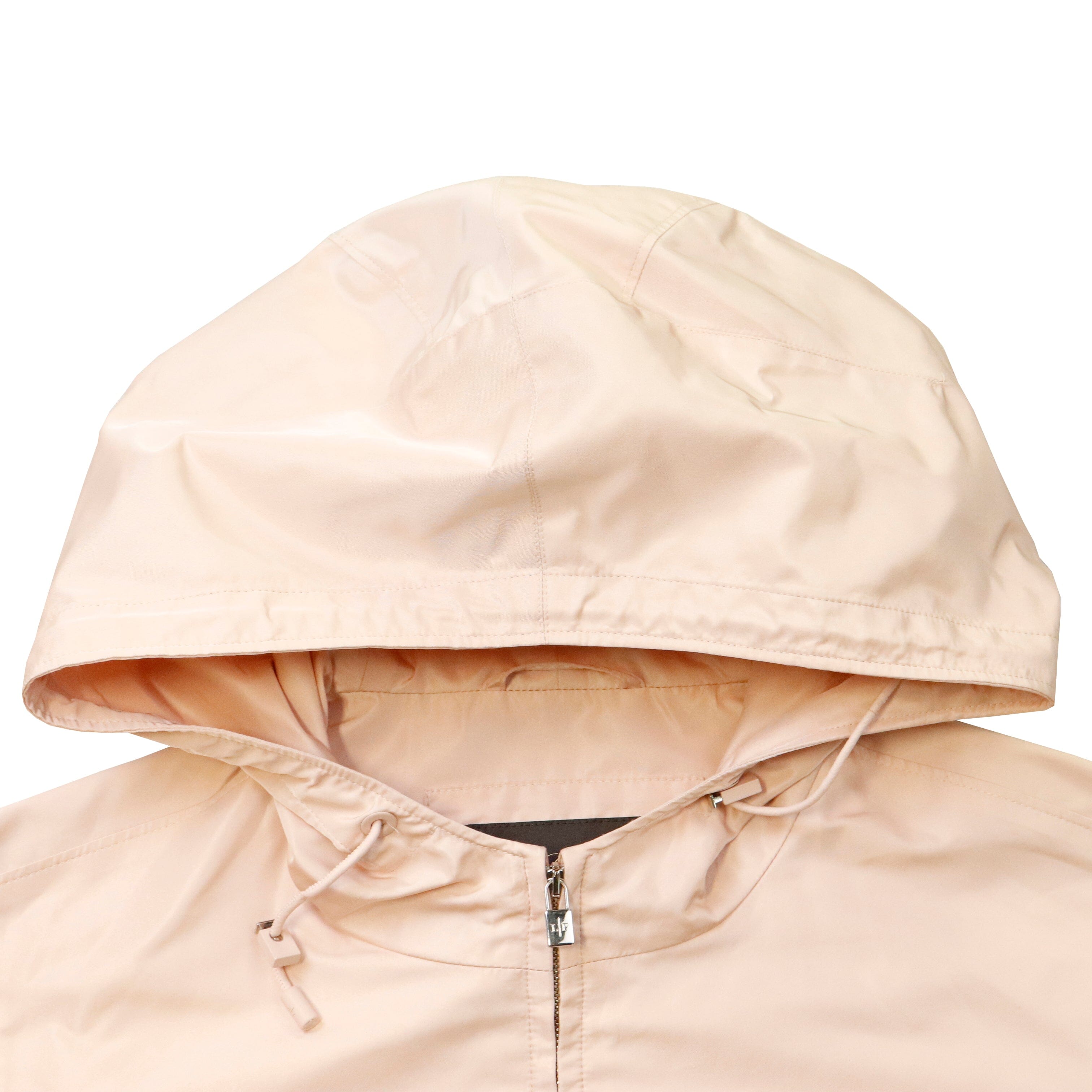 Vintage Loro Piana Gareth Light Pink Short Hooded Raincoat Hooded Zip Up Jacket Size 38 1698 