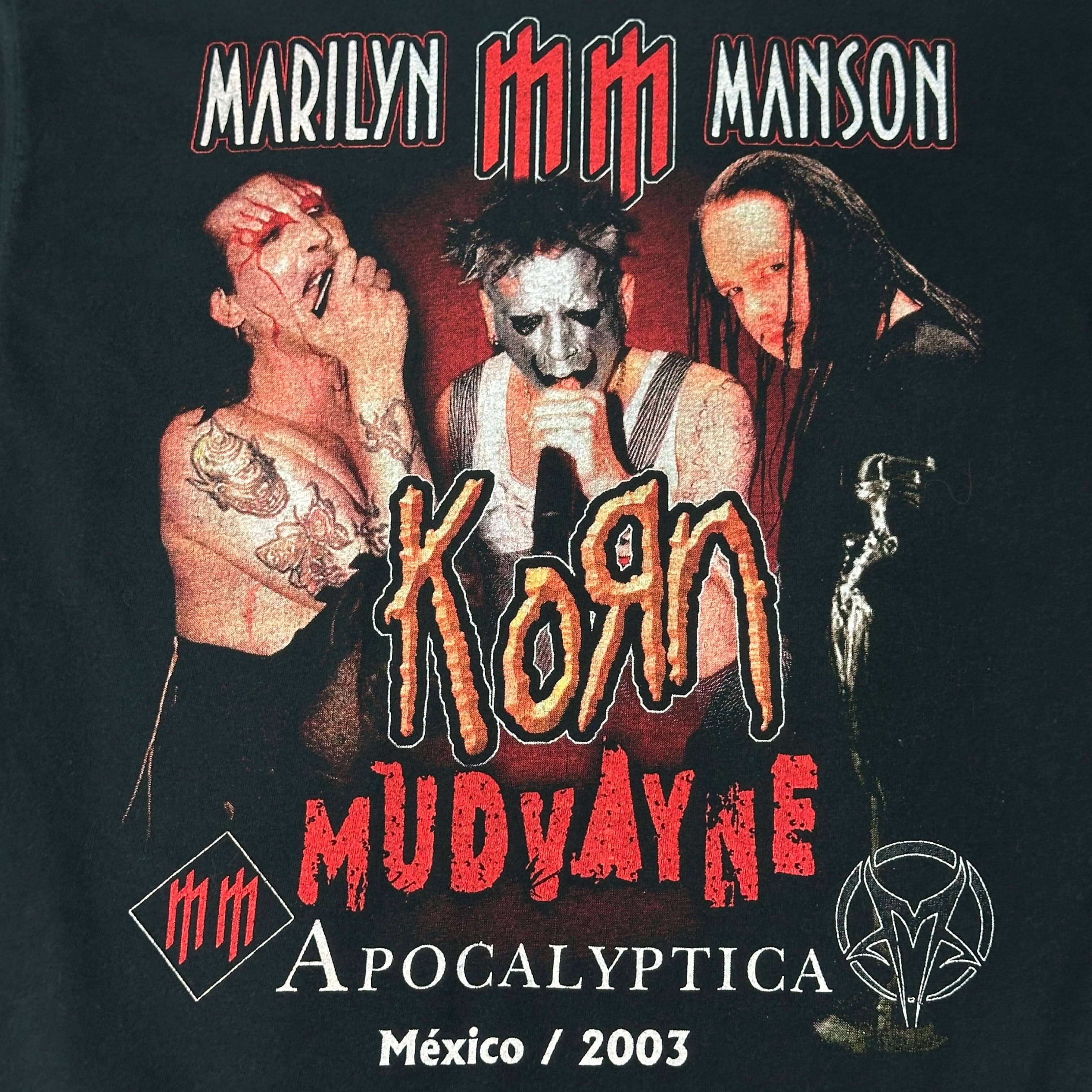Vintage Marilyn Manson Rock & Death Graphic Band T-Shirt Size XL FAIF.CA 