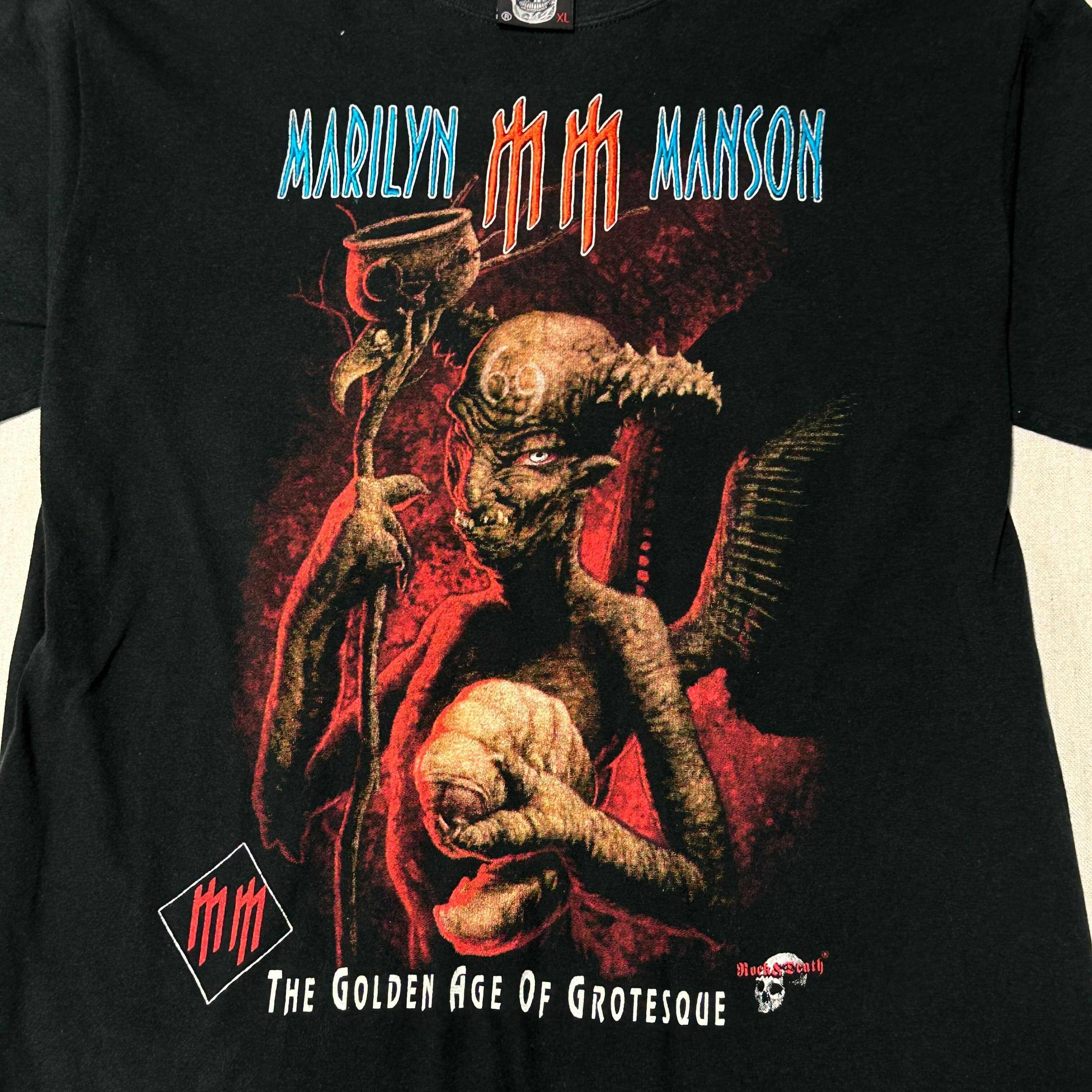 Vintage Marilyn Manson Rock & Death Graphic Band T-Shirt Size XL FAIF.CA 