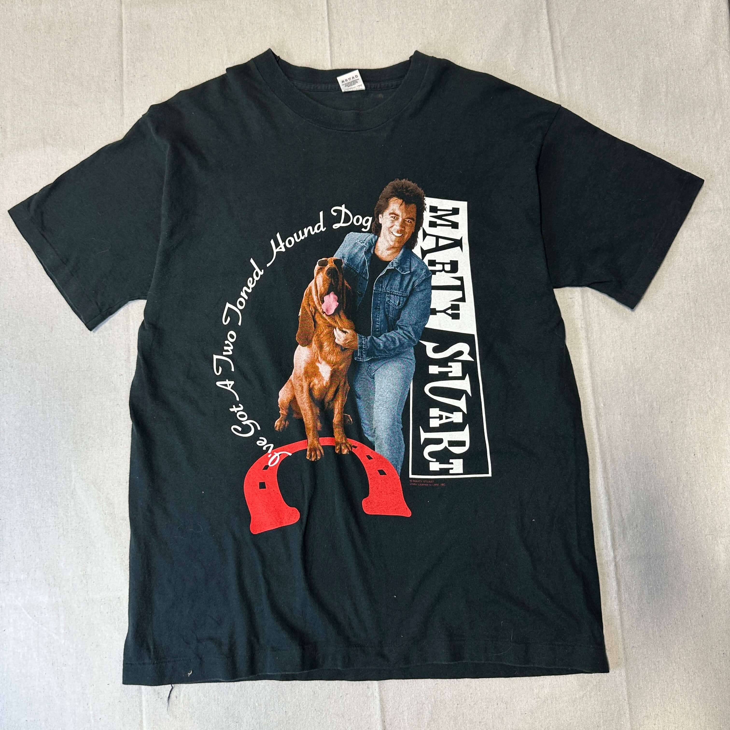 Vintage Marty Stuart Graphic Hound Dog Country Music T-Shirt Size XL FAIF.CA 