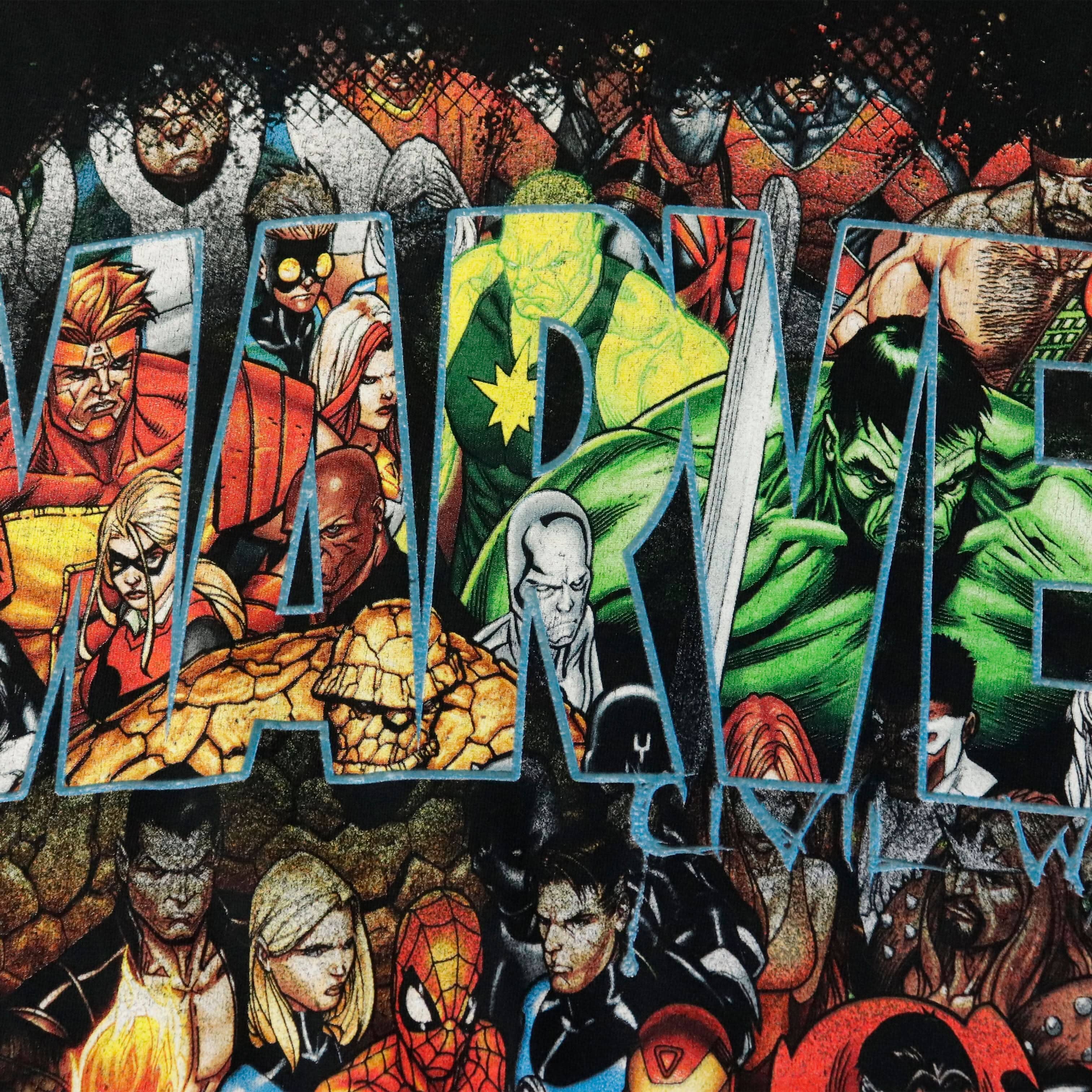 Vintage Marvel Mad Engine Comic Heroes Graphic T-Shirt Size N/A FAIF.CA 