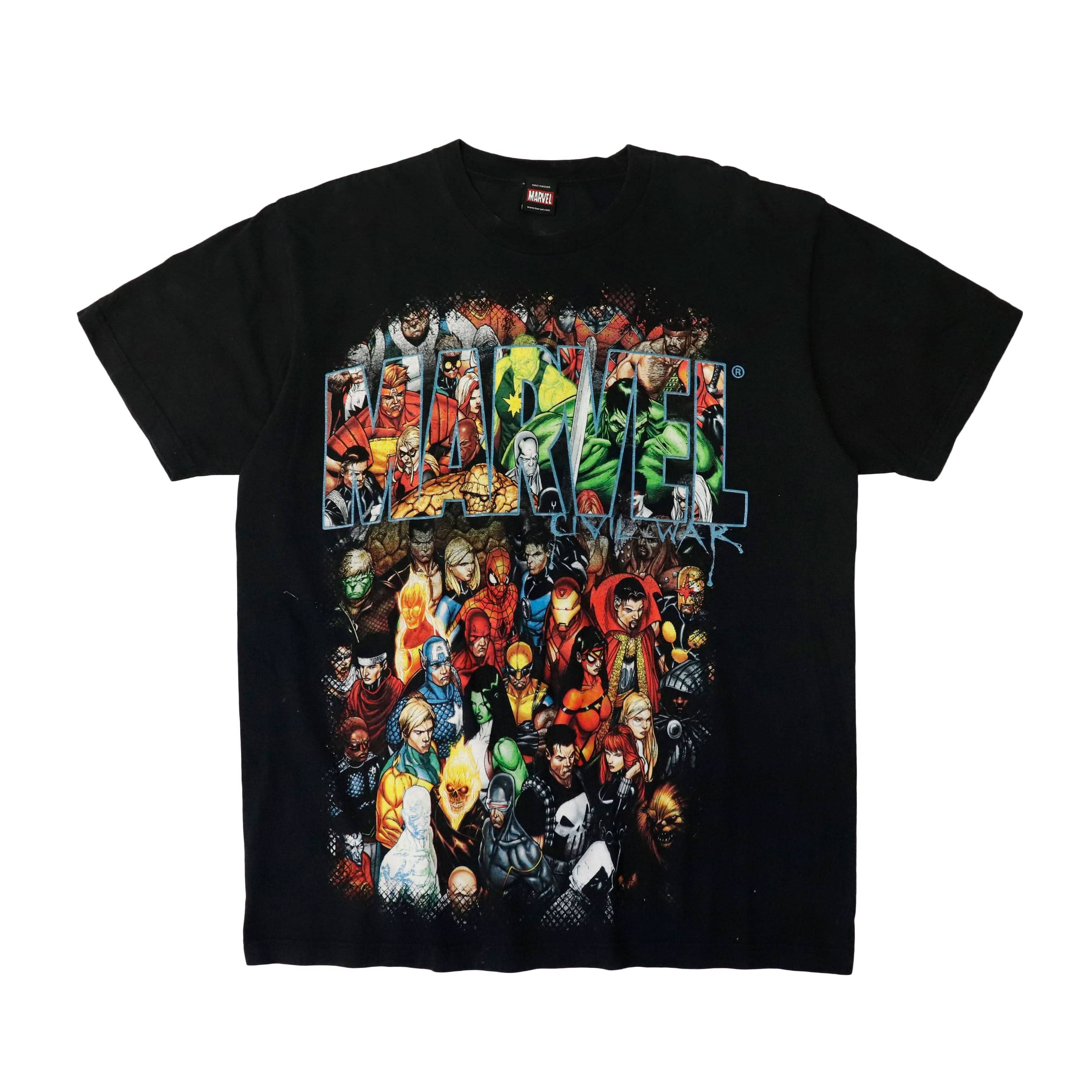 Vintage Marvel Mad Engine Comic Heroes Graphic T-Shirt Size N/A FAIF.CA 