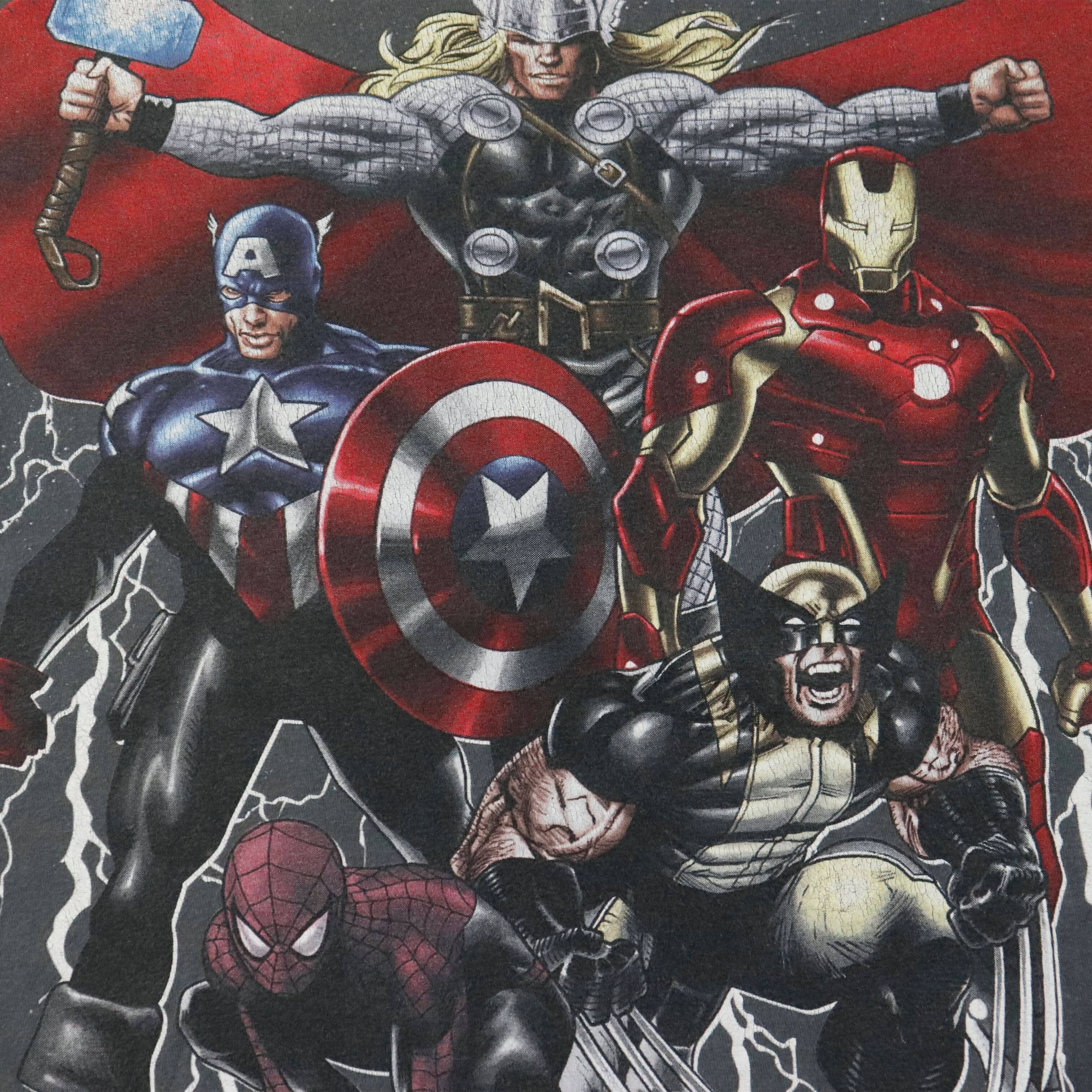 Vintage Marvel Mad Engine Superheroes Graphic T-Shirt Size M FAIF.CA 