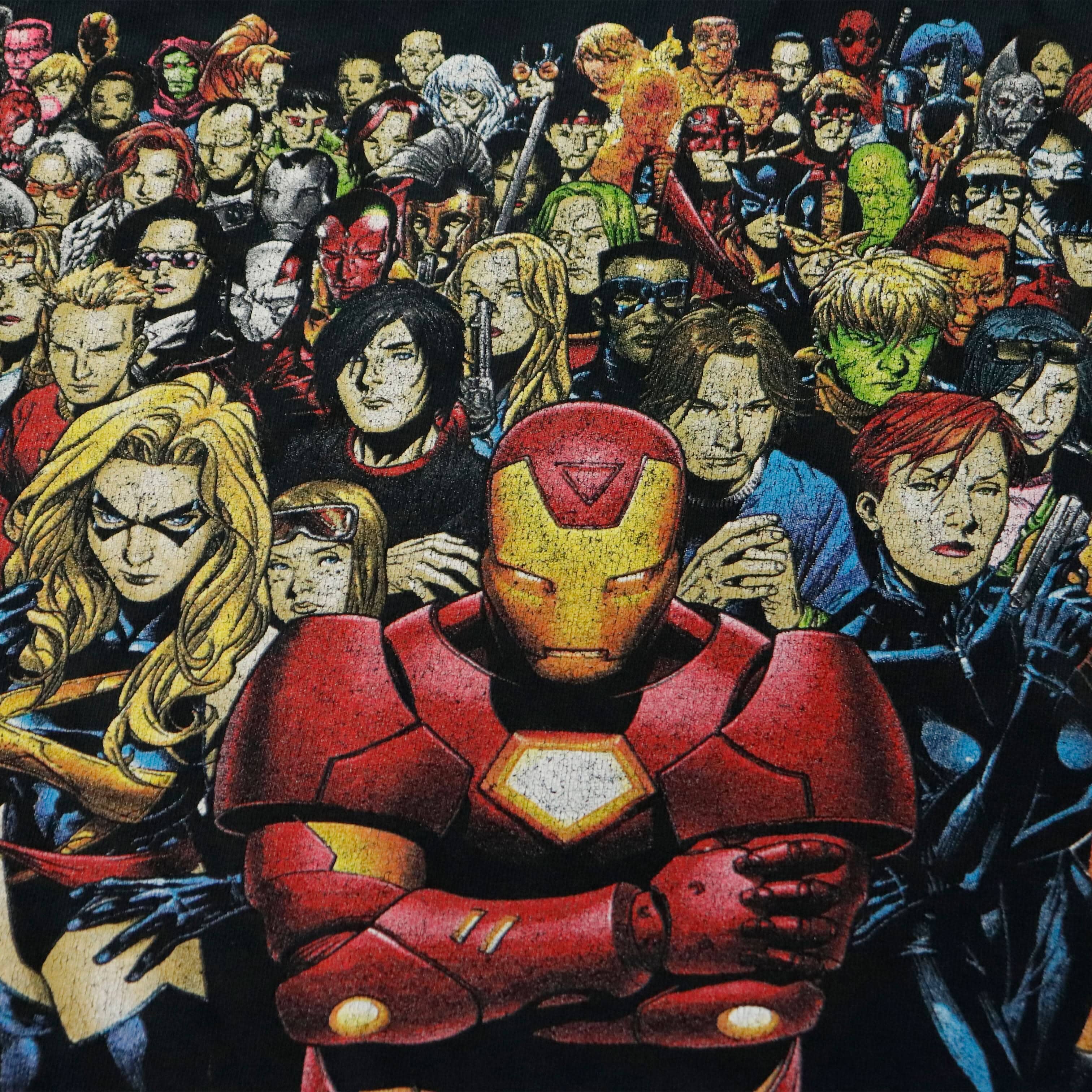 Vintage Marvel Mad Engine Superheroes Graphic T-Shirt Size XXL FAIF.CA 