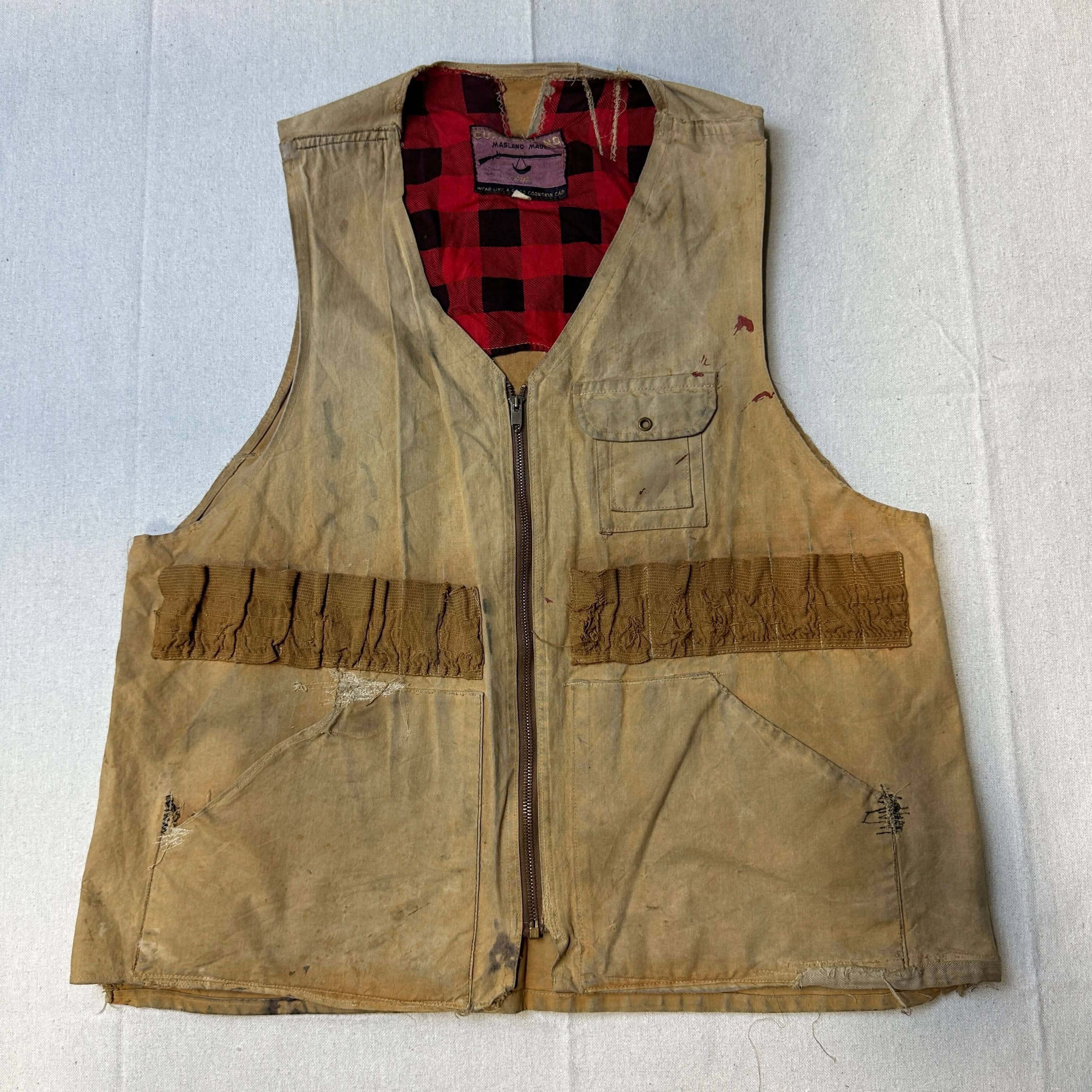 Vintage Masland Made Canvas Hunting Vest Size M FAIF.CA 