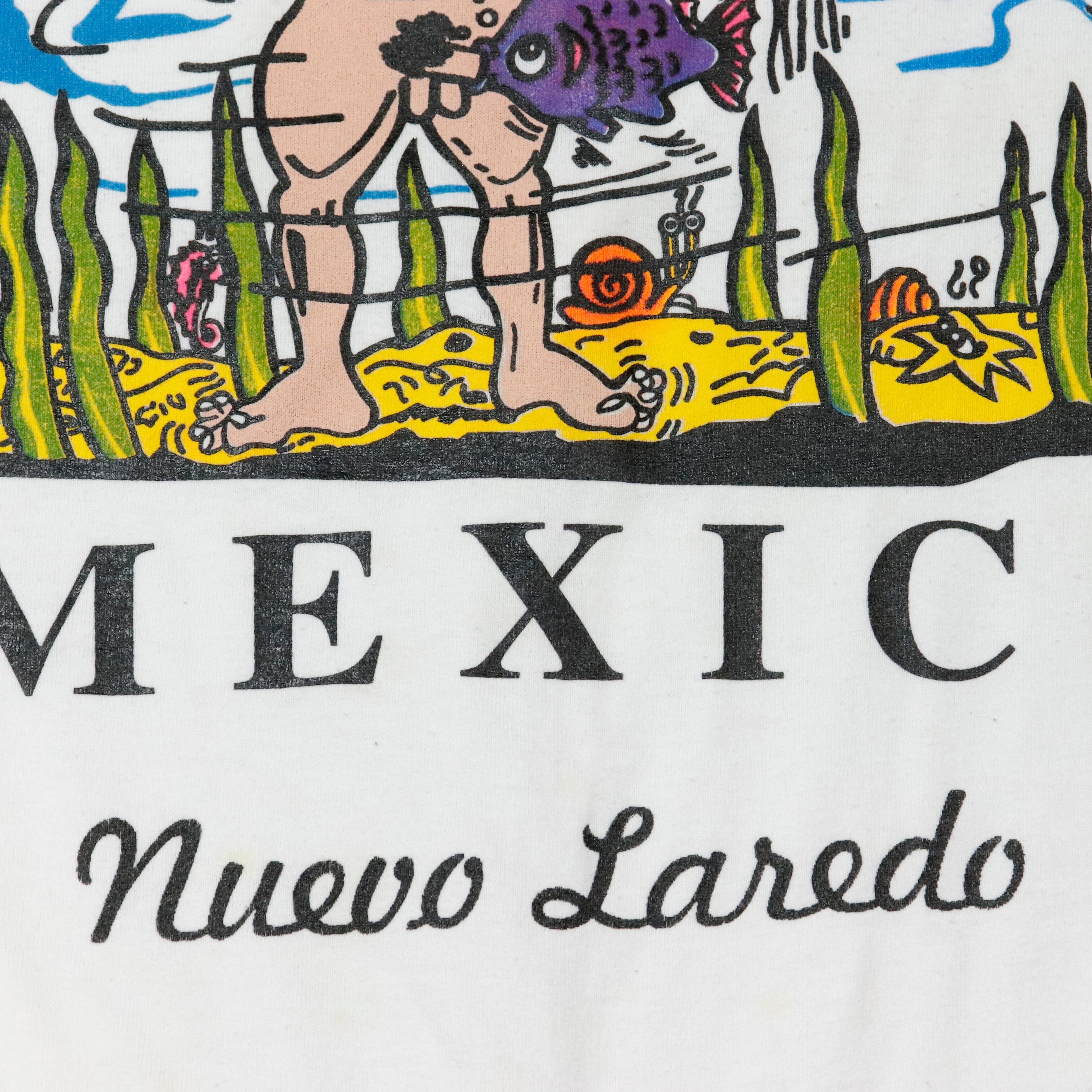 Vintage Mexico Nuevo Laredo White T-Shirt Size XL Alé 